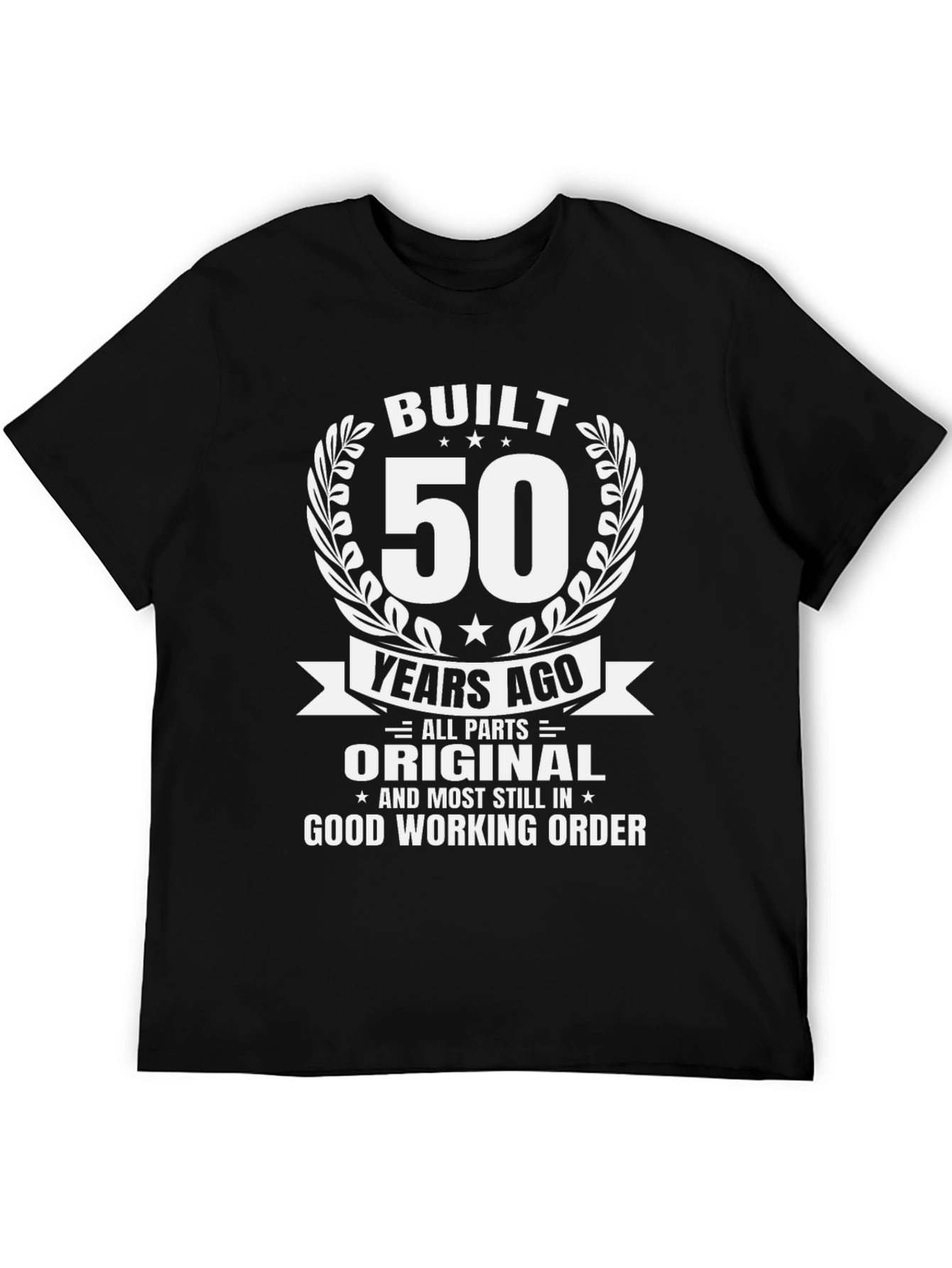 Built 50 Years Ago Black Graphic T-Shirt