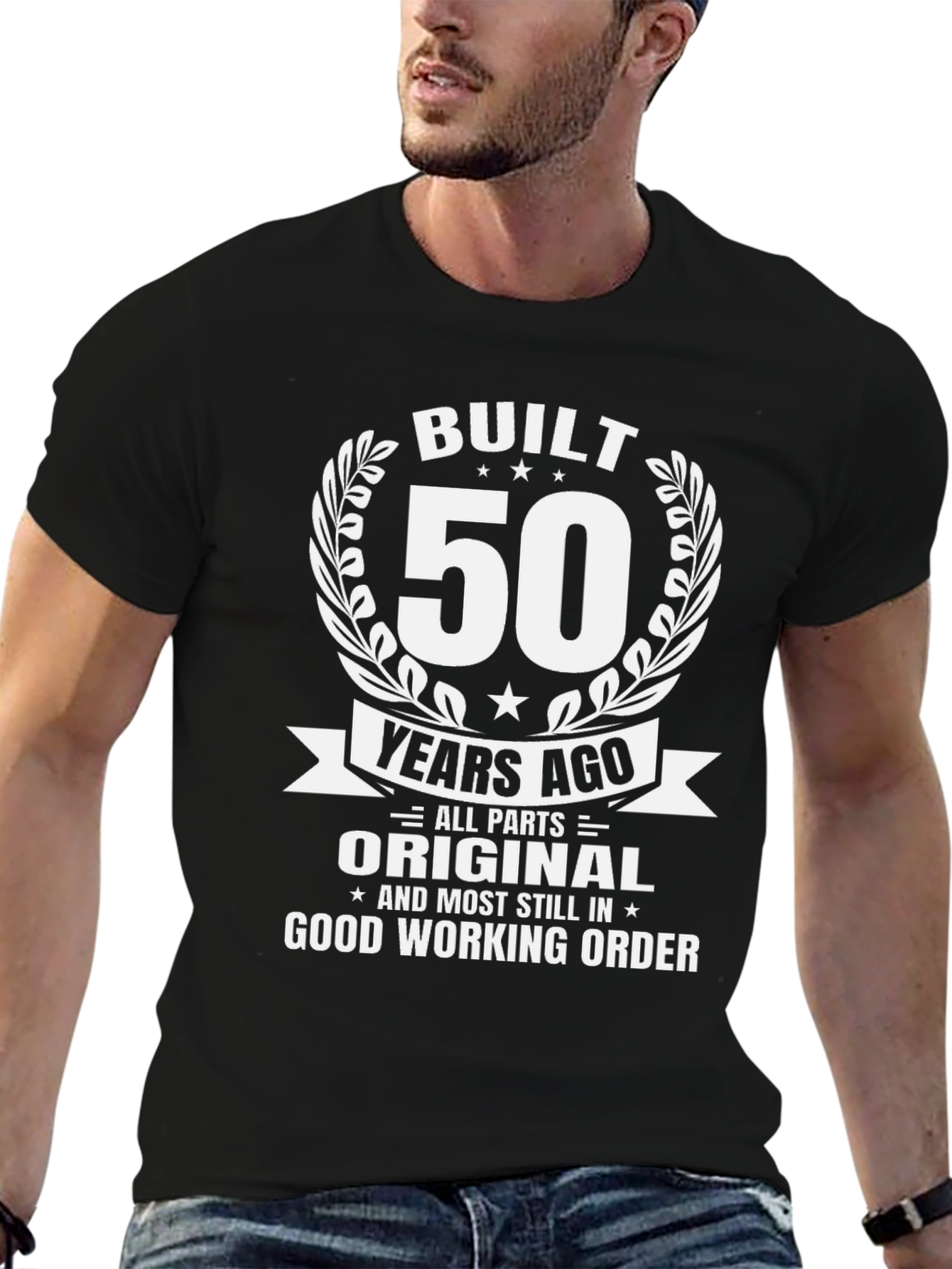 Built 50 Years Ago Black Graphic T-Shirt