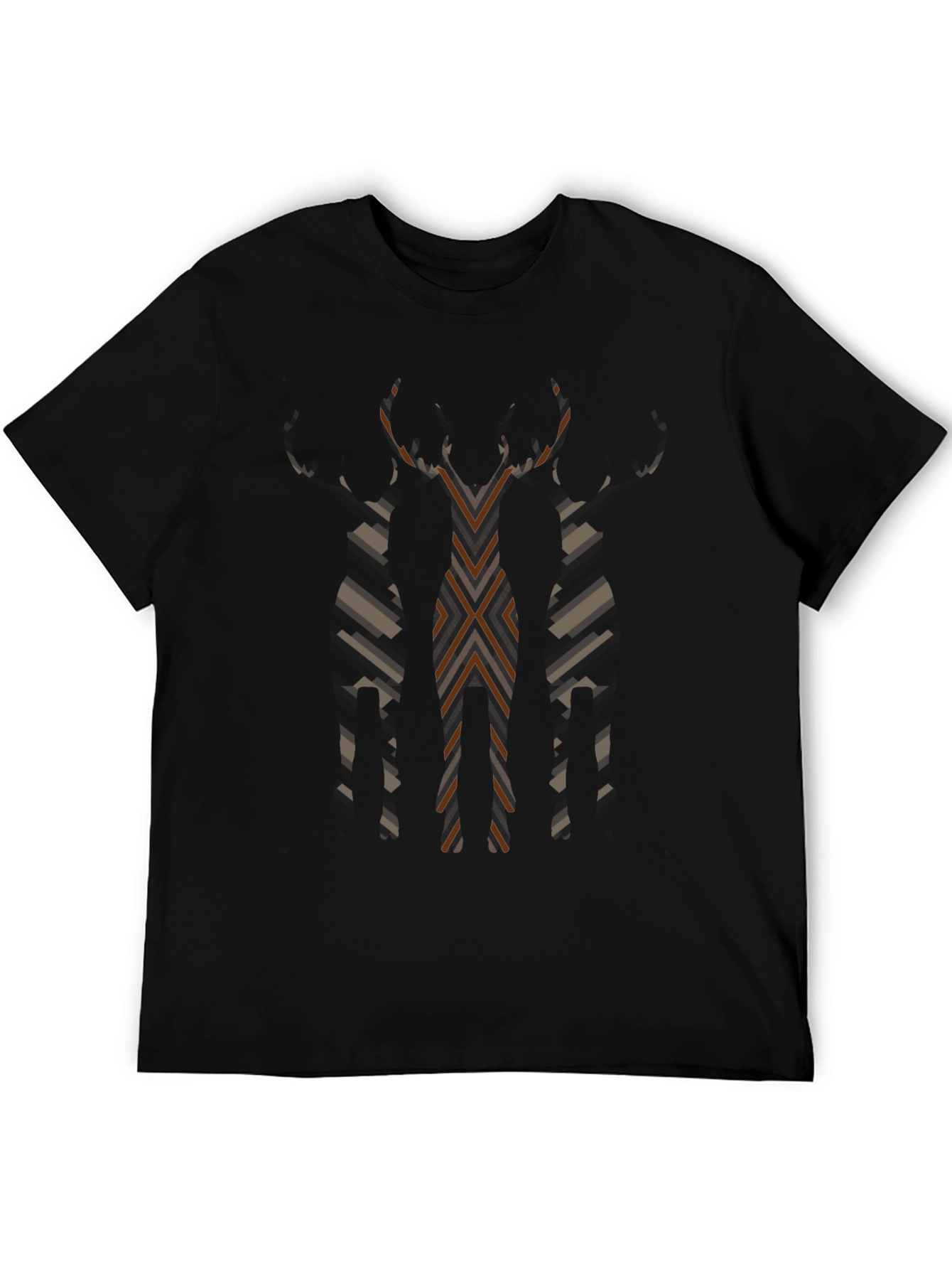 Abstract Geometric Mens Graphic Tee - Black