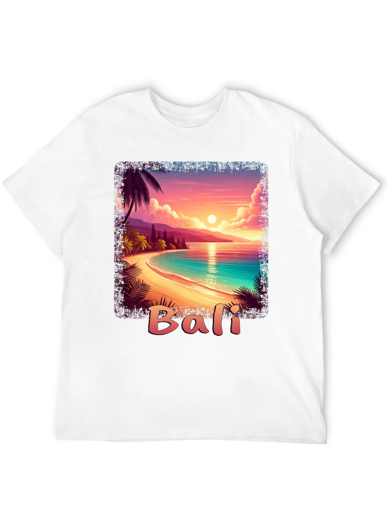 Bali Sunset Graphic Tee - Tropical Beach Vibe