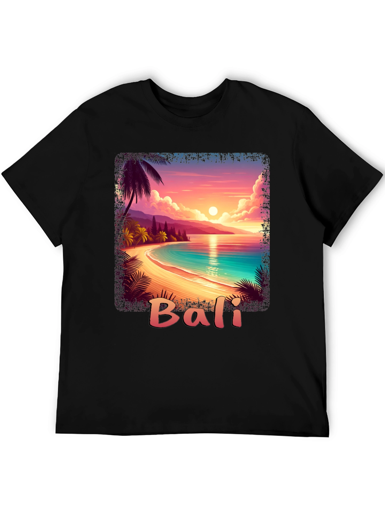 Bali Sunset Graphic Tee - Tropical Beach Vibe