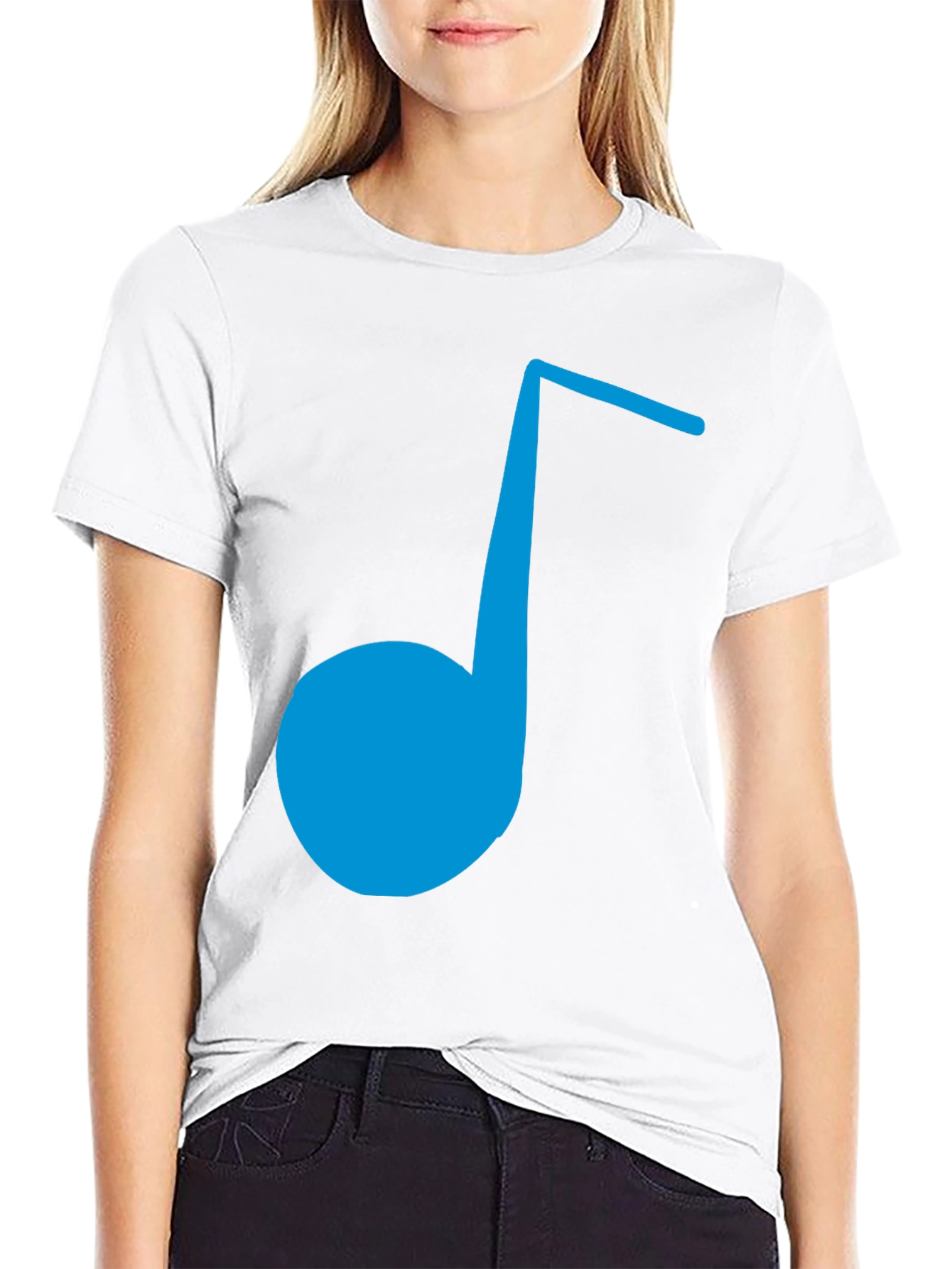 Blue Music Note Graphic Tee