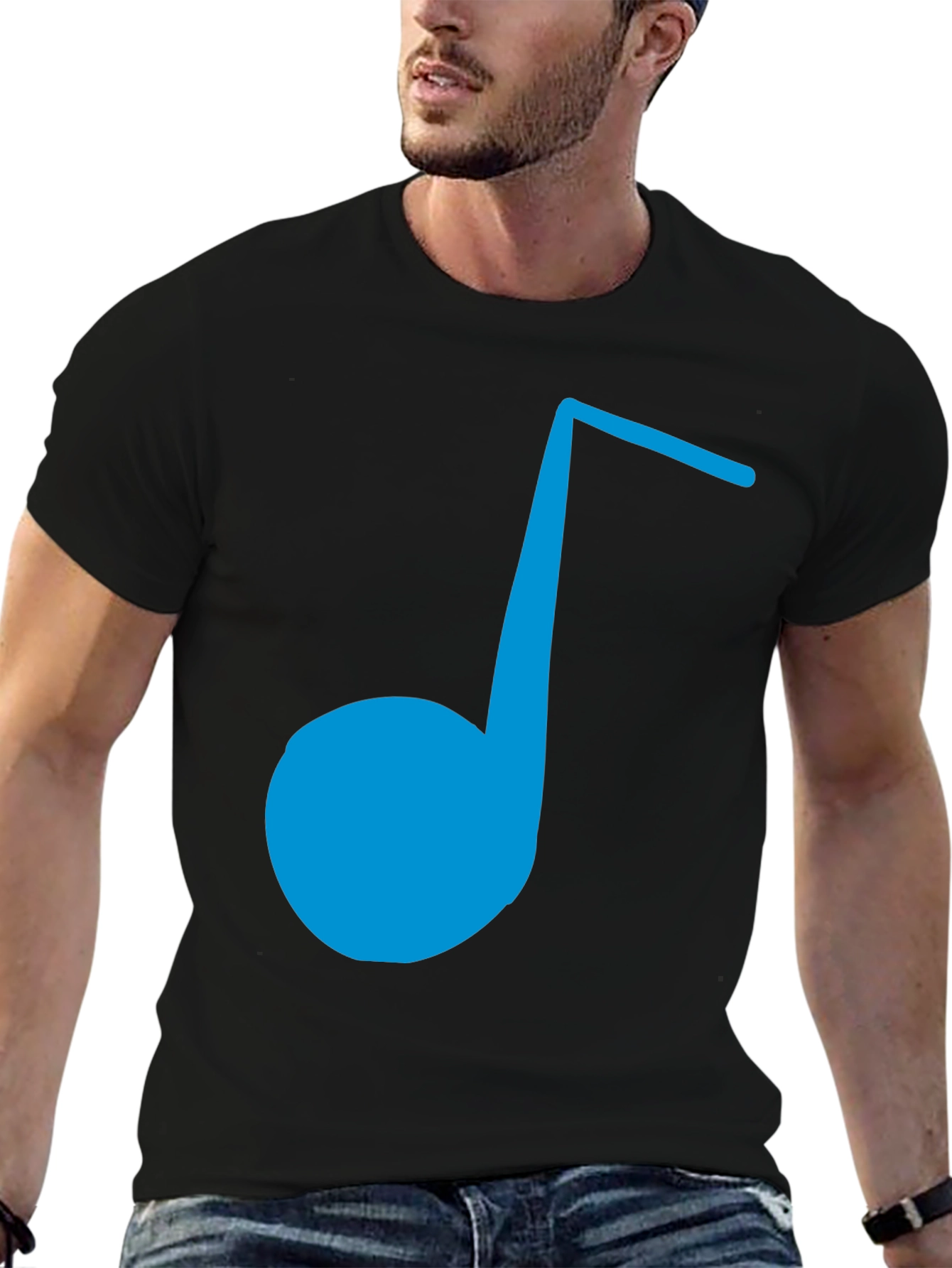 Blue Music Note Graphic Tee