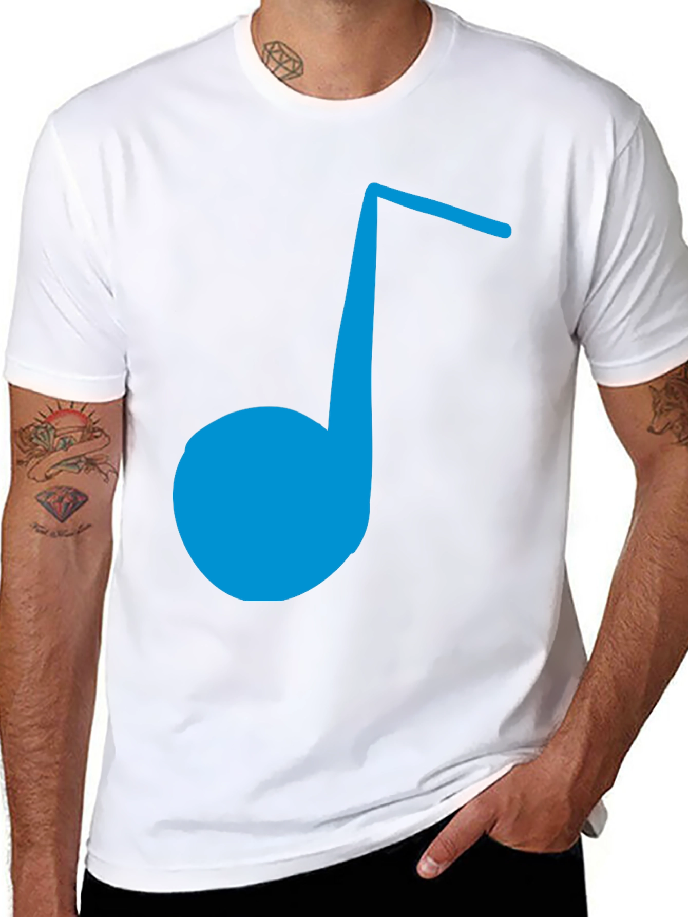 Blue Music Note Graphic Tee