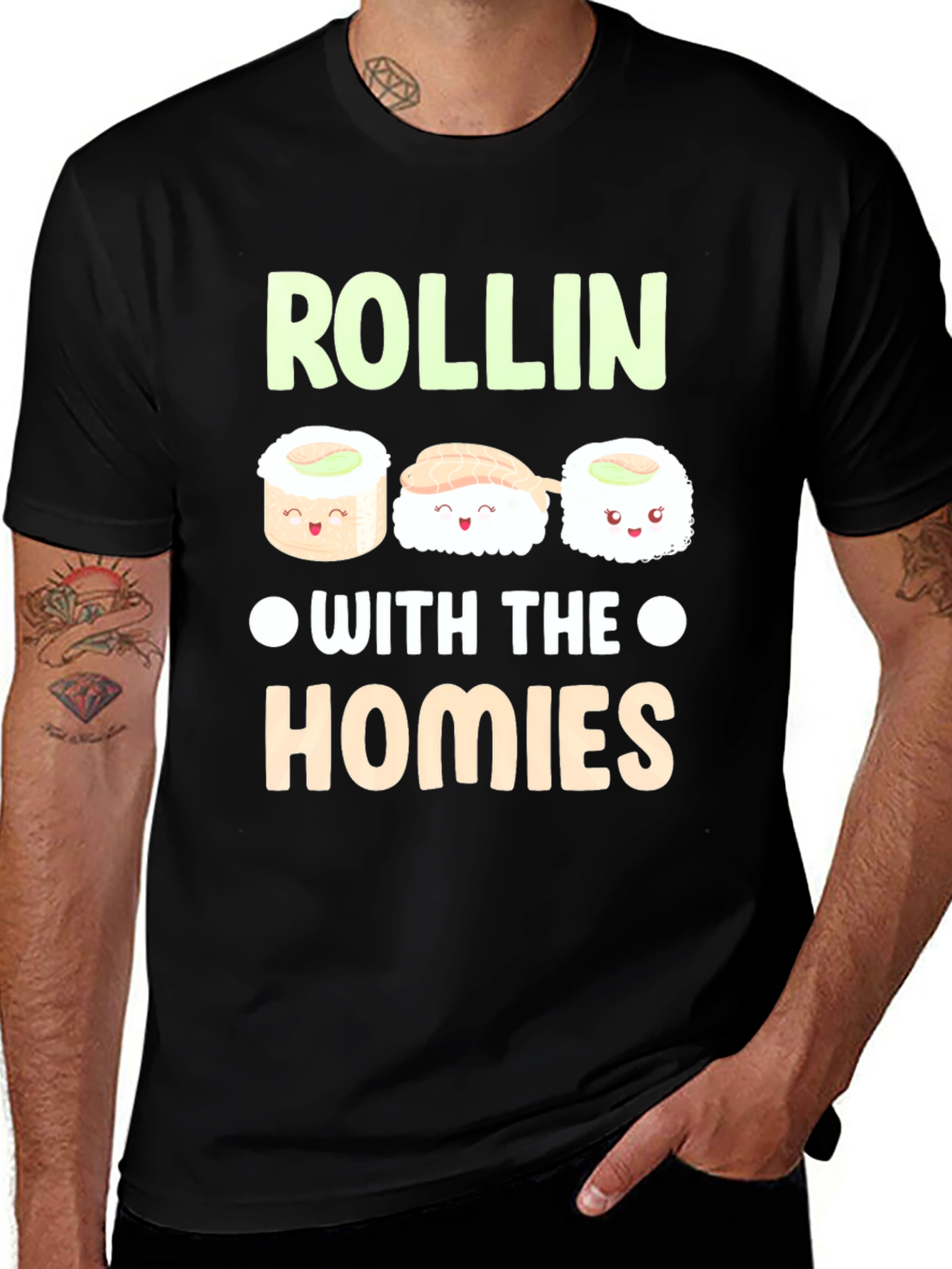 Rollin with the Homies Sushi Graphic Tee