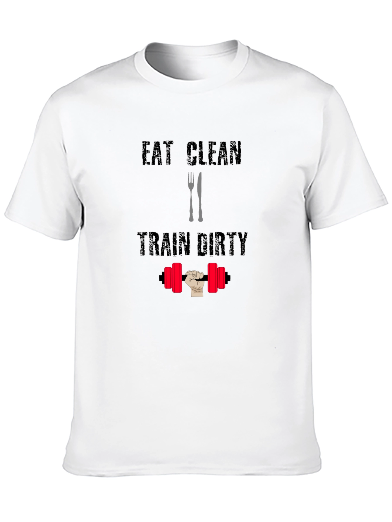 Eat Clean Train Dirty Black Graphic T-Shirt