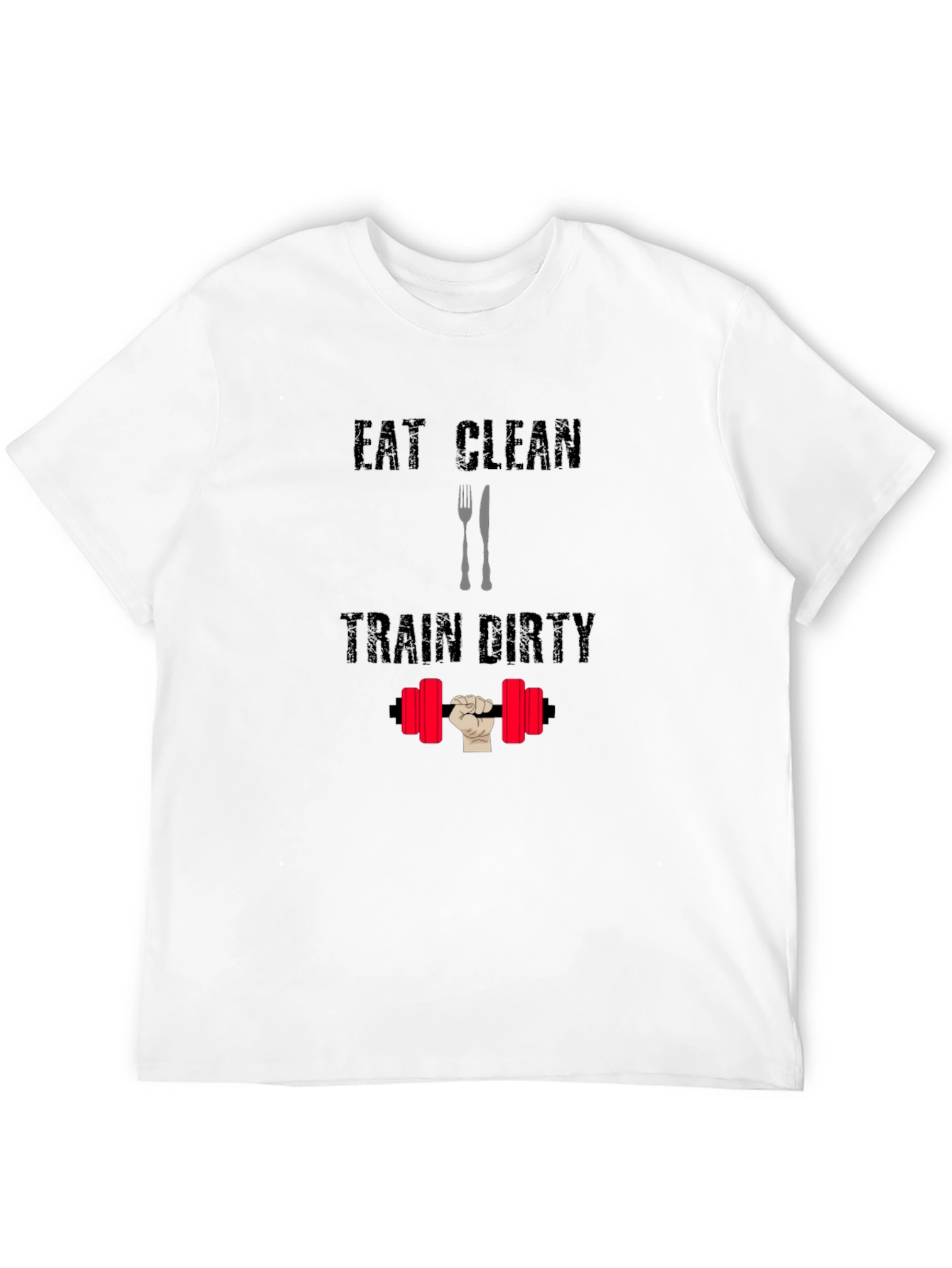 Eat Clean Train Dirty Black Graphic T-Shirt