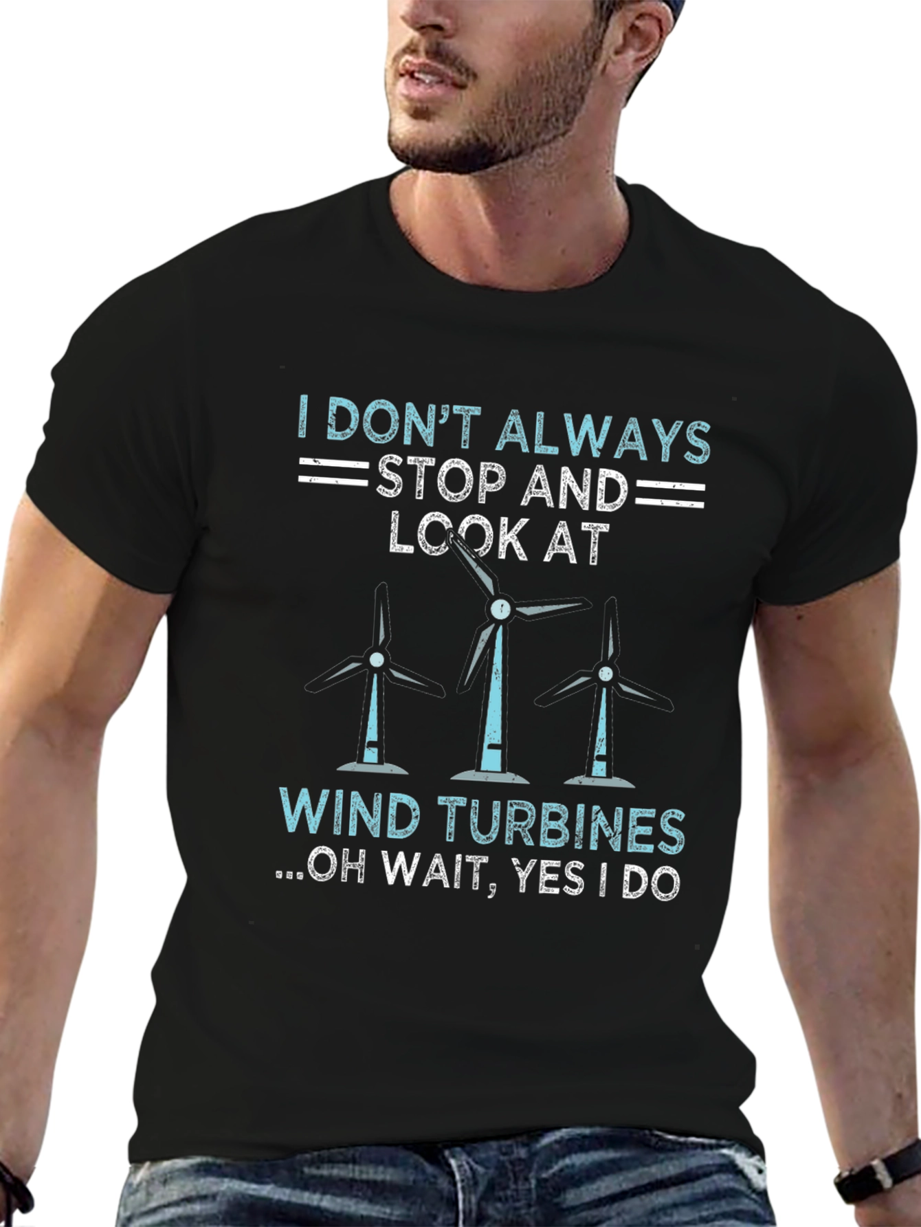 Wind Turbine Graphic Tee - I Always Look At