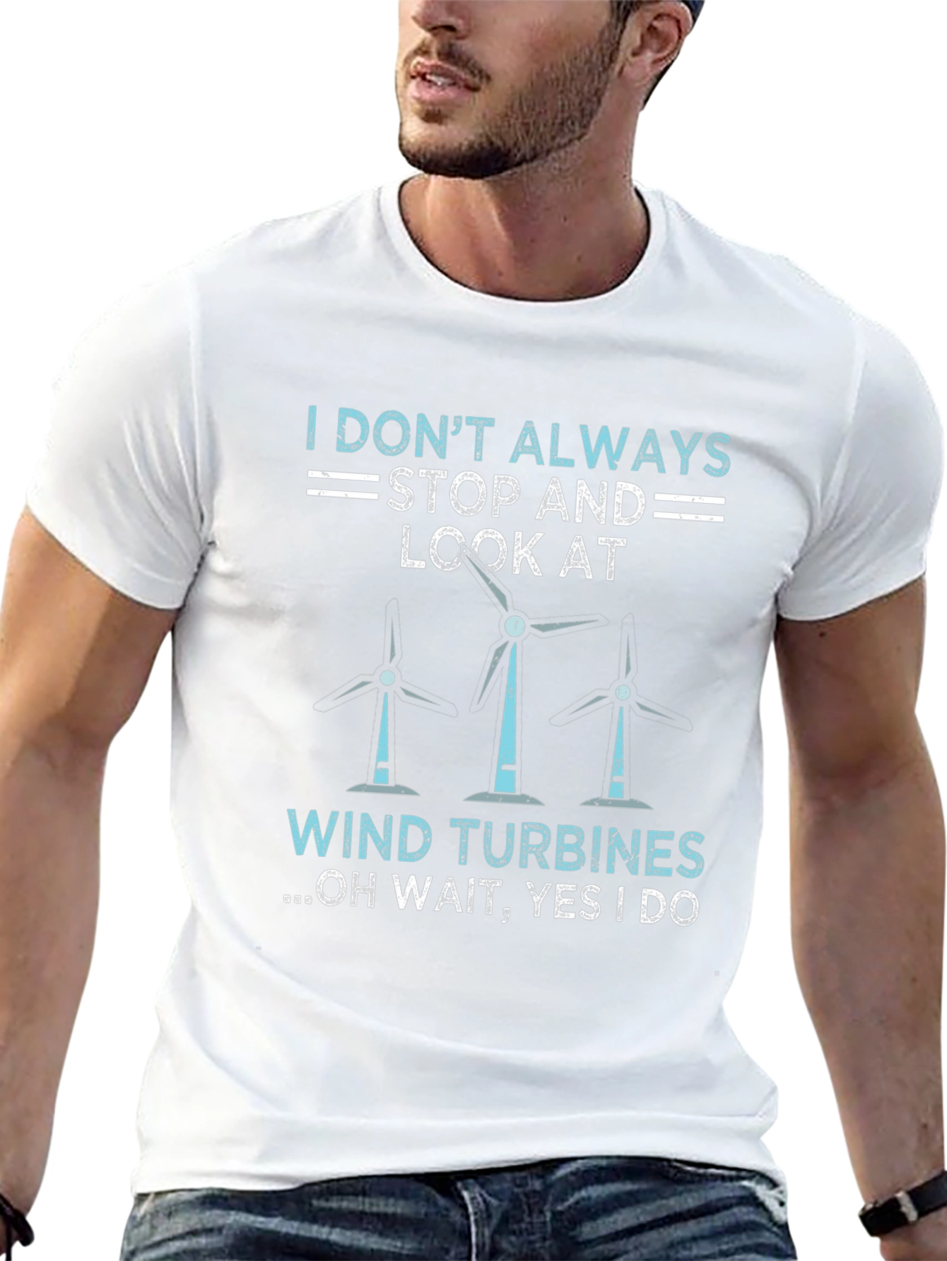 Wind Turbine Graphic Tee - I Always Look At