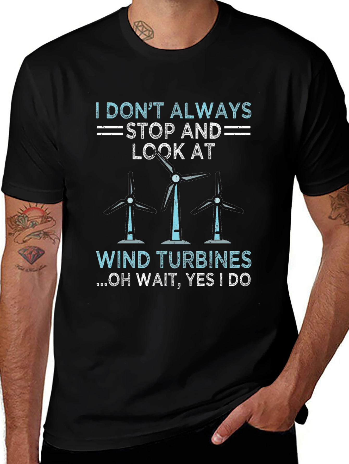 Wind Turbine Graphic Tee - I Always Look At