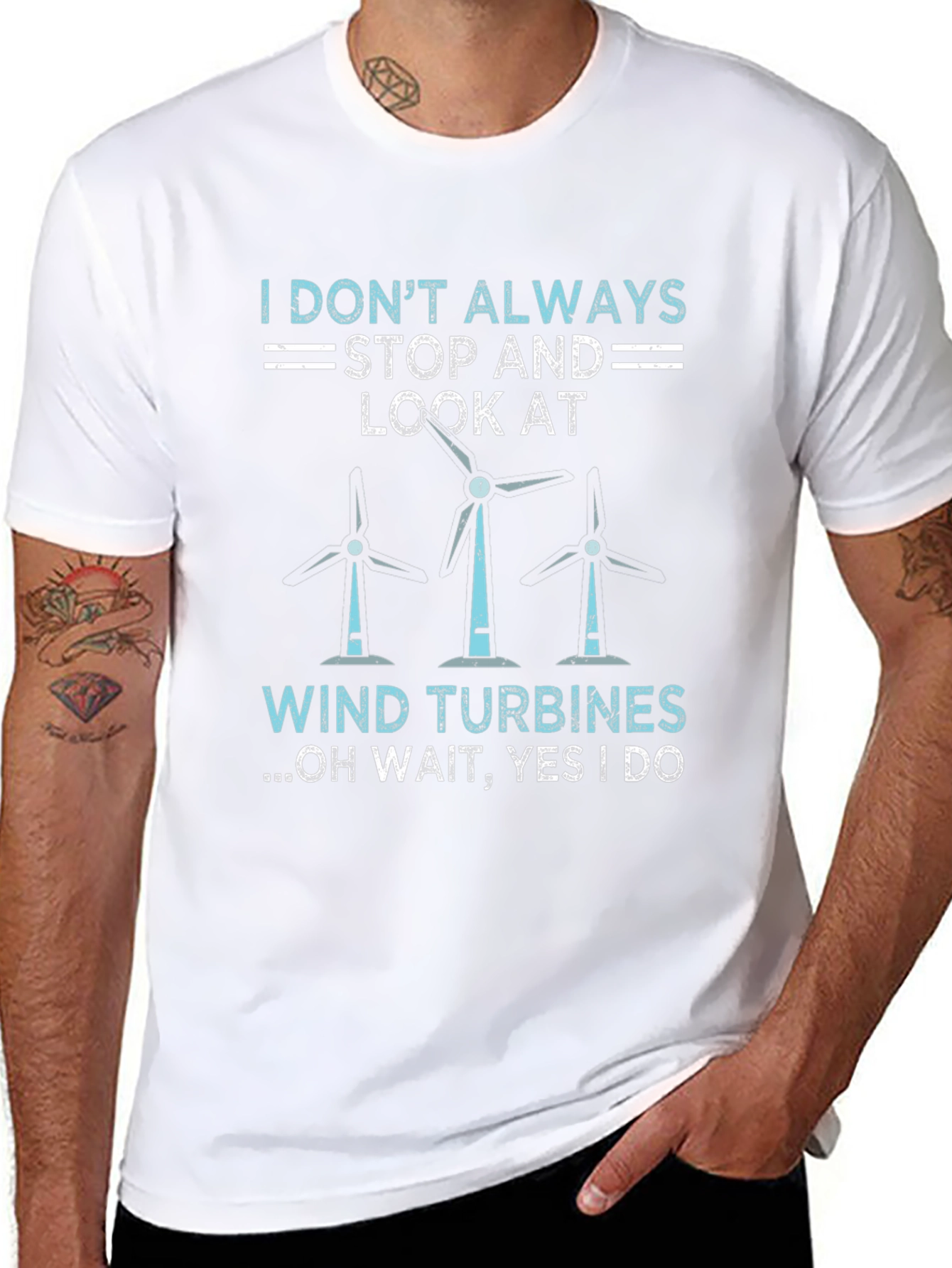 Wind Turbine Graphic Tee - I Always Look At