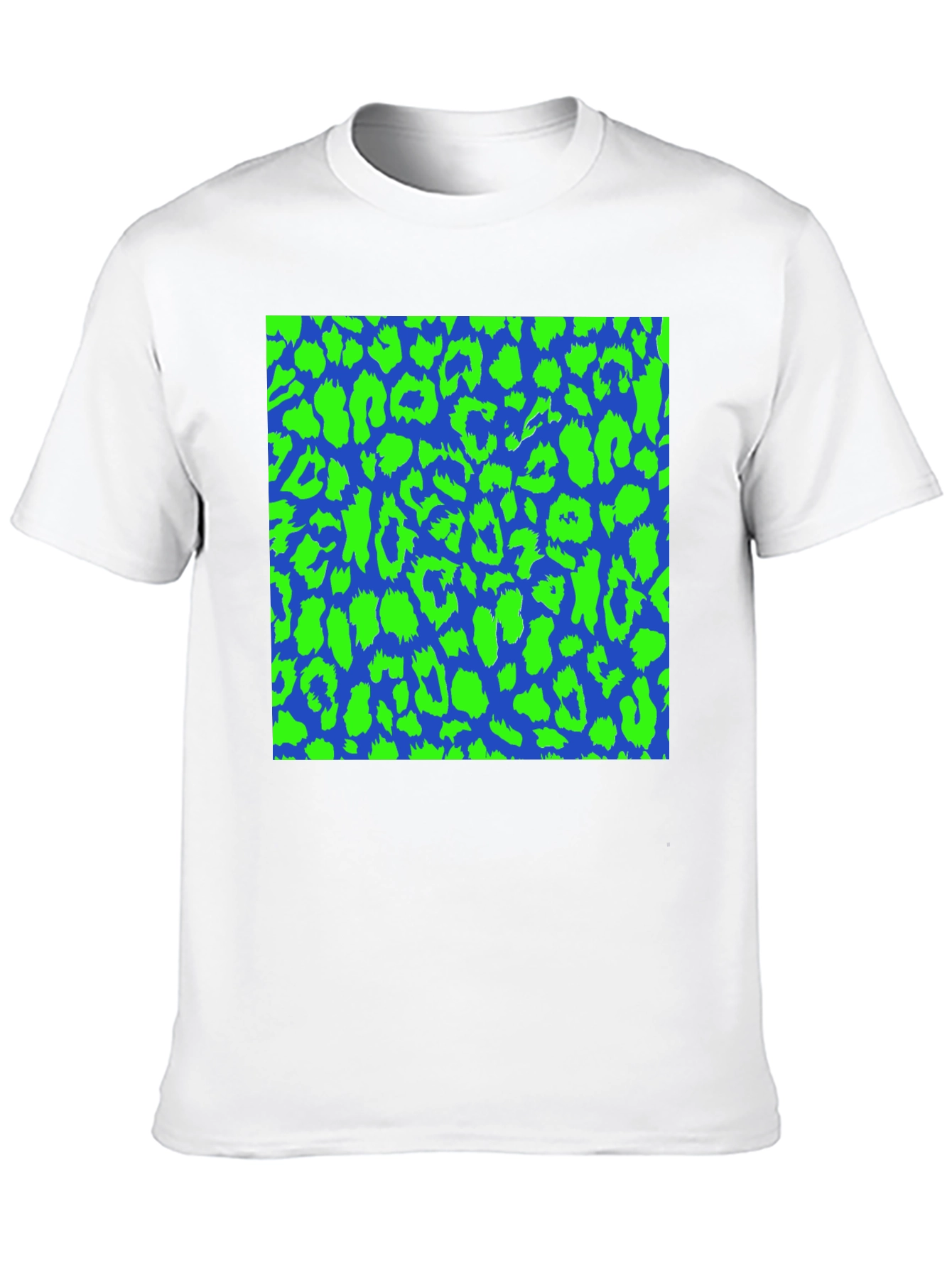 Blue & Green Leopard Print Tee - Bold Style