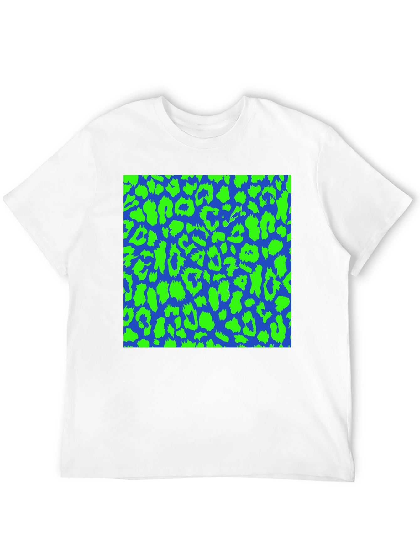Blue & Green Leopard Print Tee - Bold Style