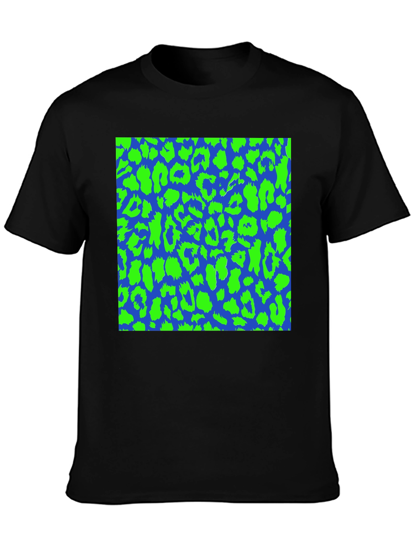Blue & Green Leopard Print Tee - Bold Style