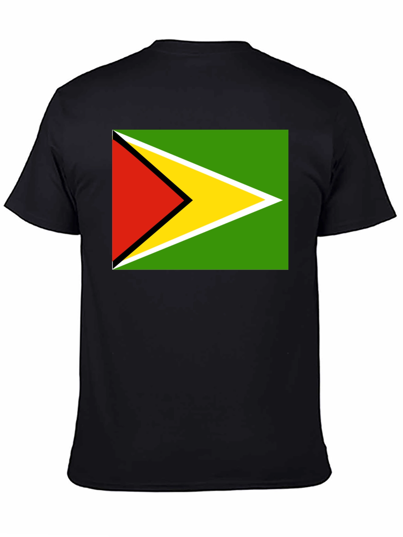 Guyana Flag T-Shirt Black Cotton Tee