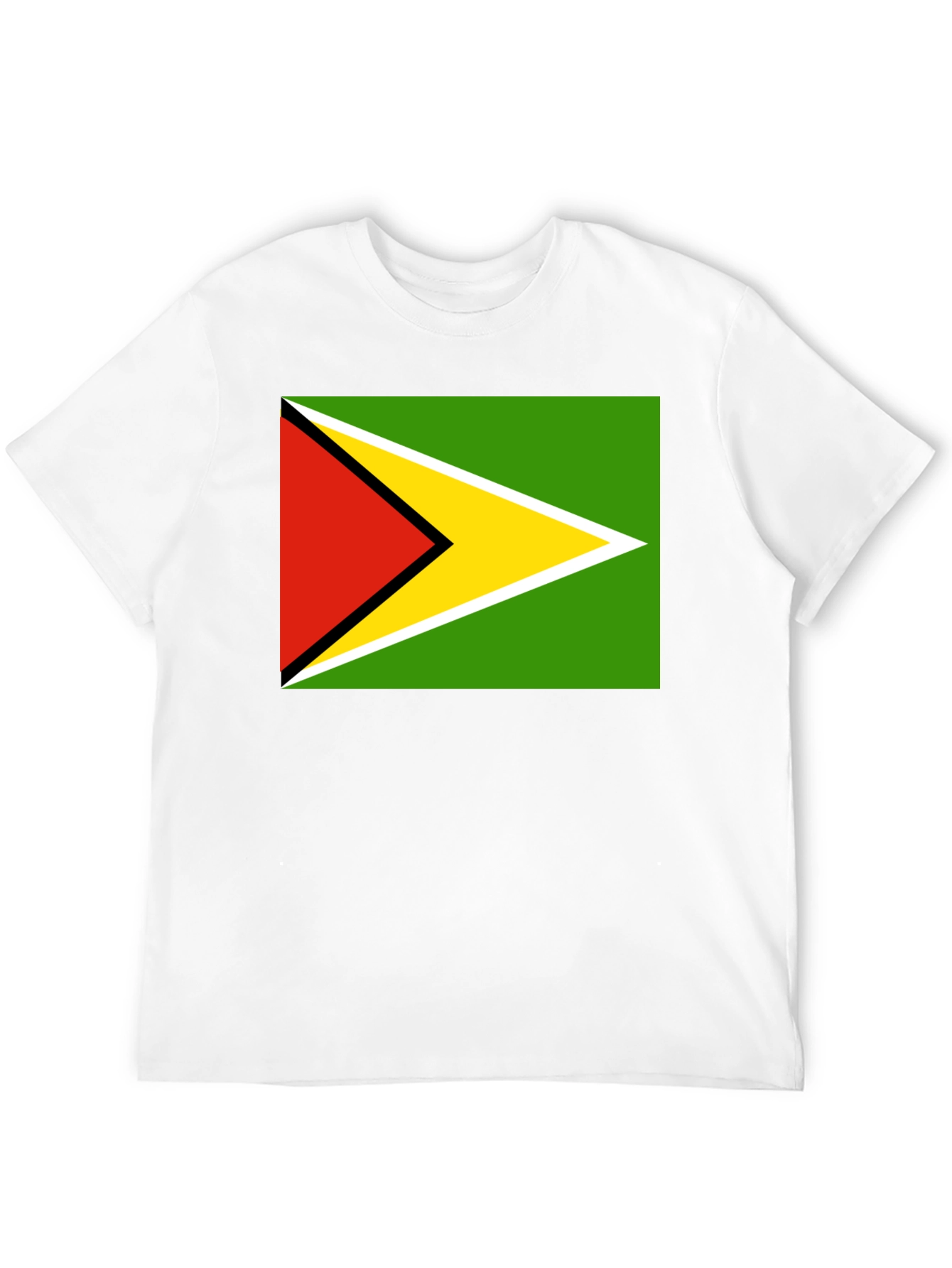 Guyana Flag T-Shirt Black Cotton Tee