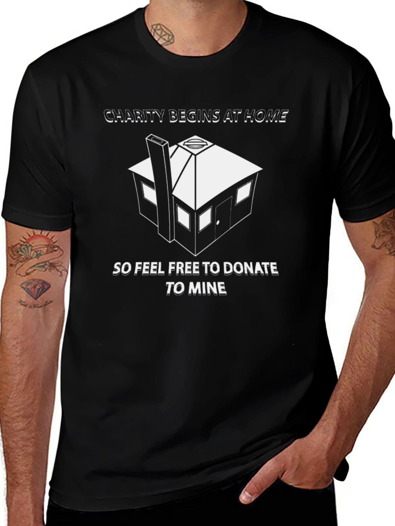 Charity Begins at Home Graphic T-Shirt