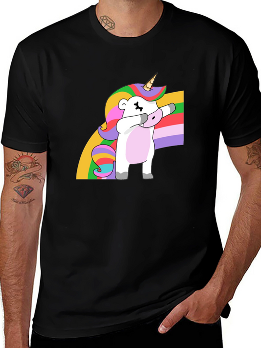 Dabbing Unicorn Rainbow T-Shirt - Trendy & Unique
