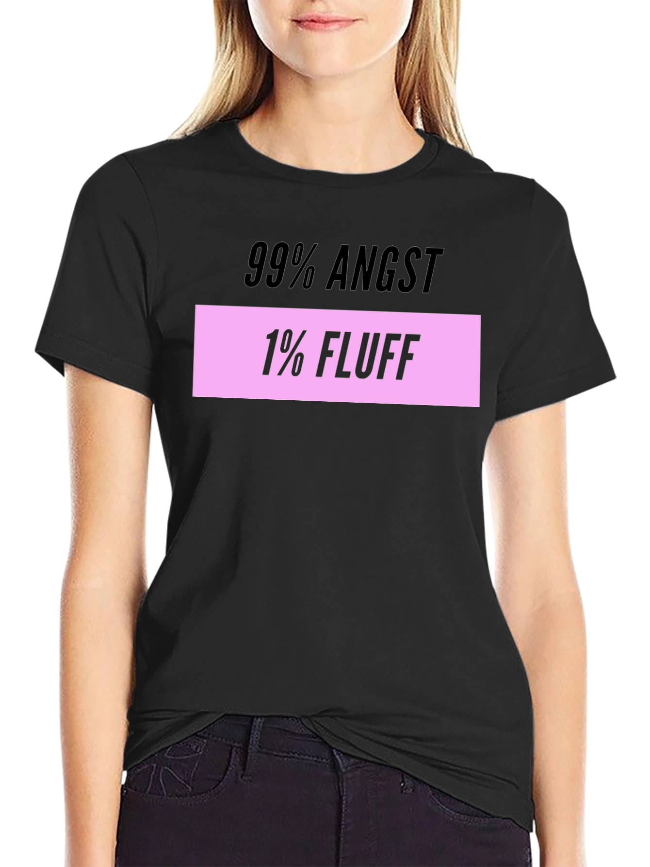 Angst and Fluff T-Shirt Mens Black Tee