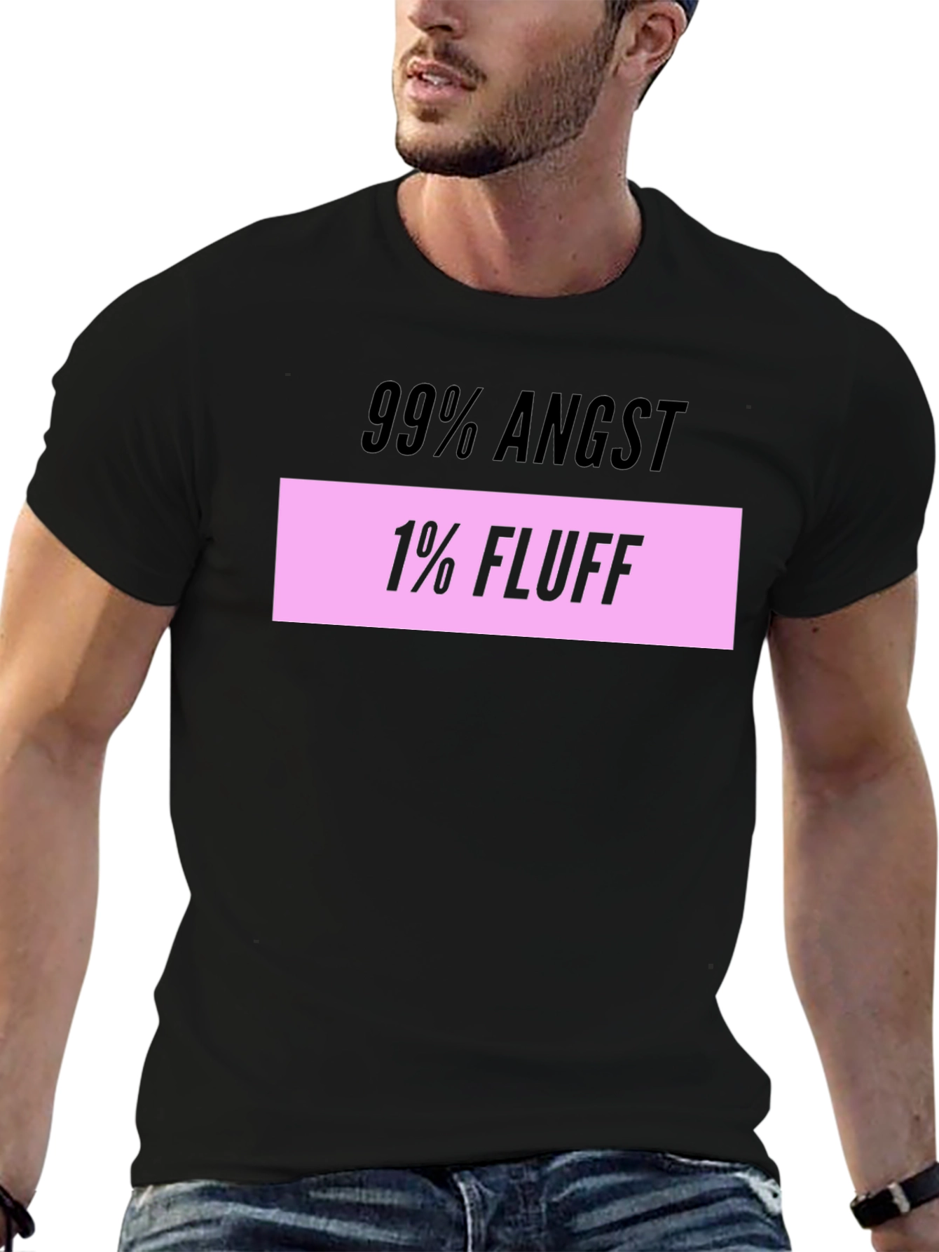 Angst and Fluff T-Shirt Mens Black Tee
