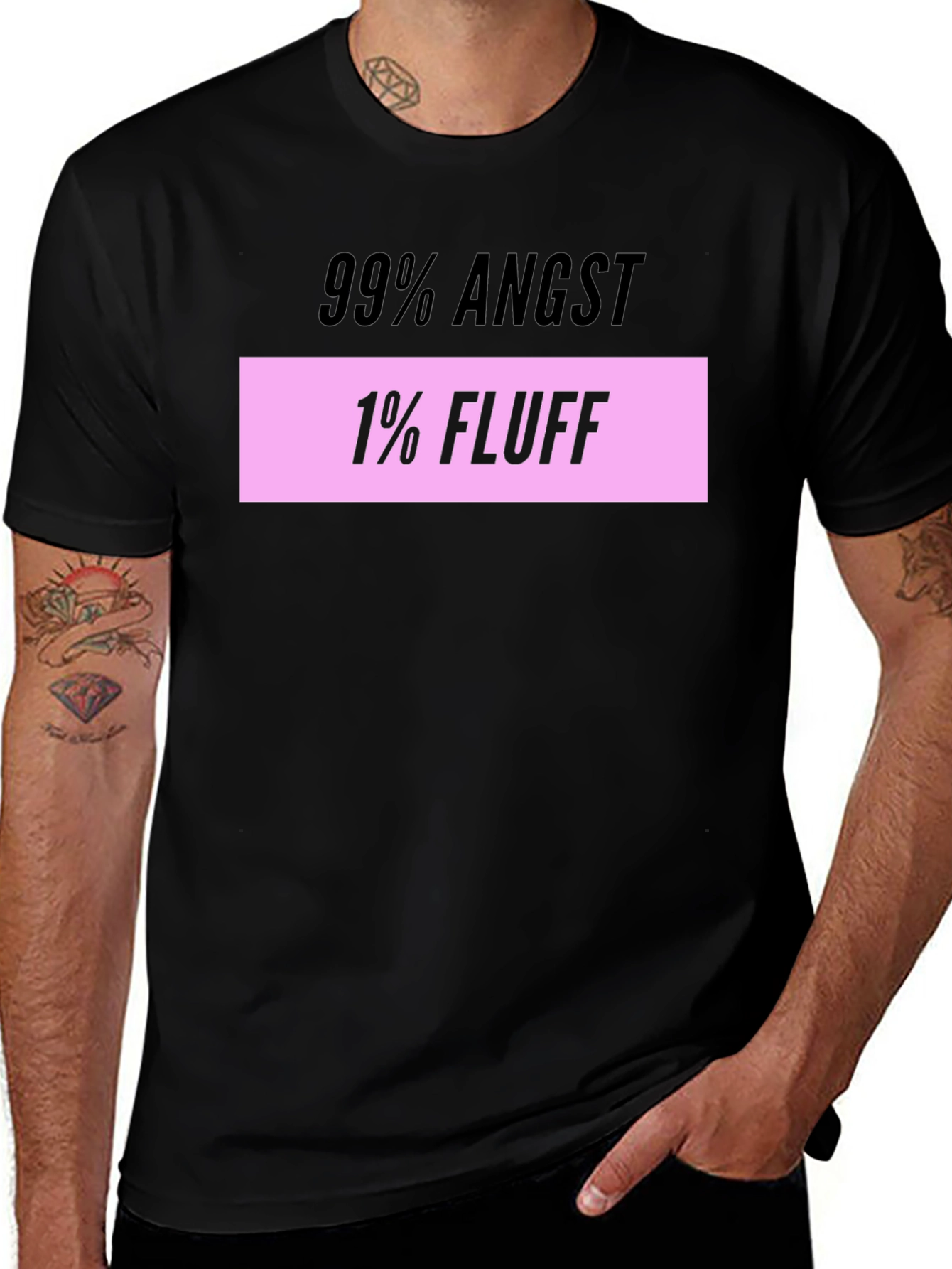 Angst and Fluff T-Shirt Mens Black Tee