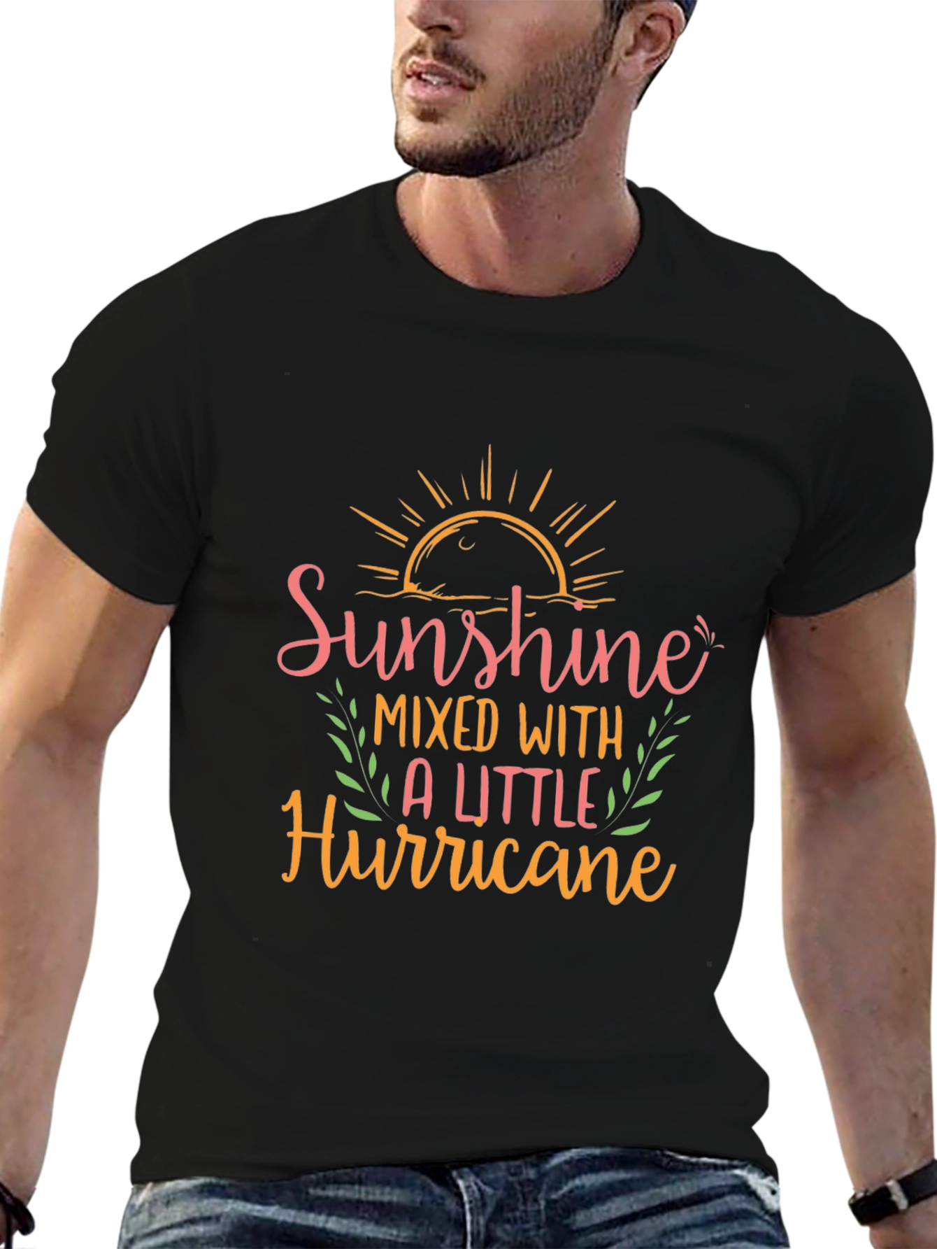 Sunshine Hurricane Graphic Tee - Black