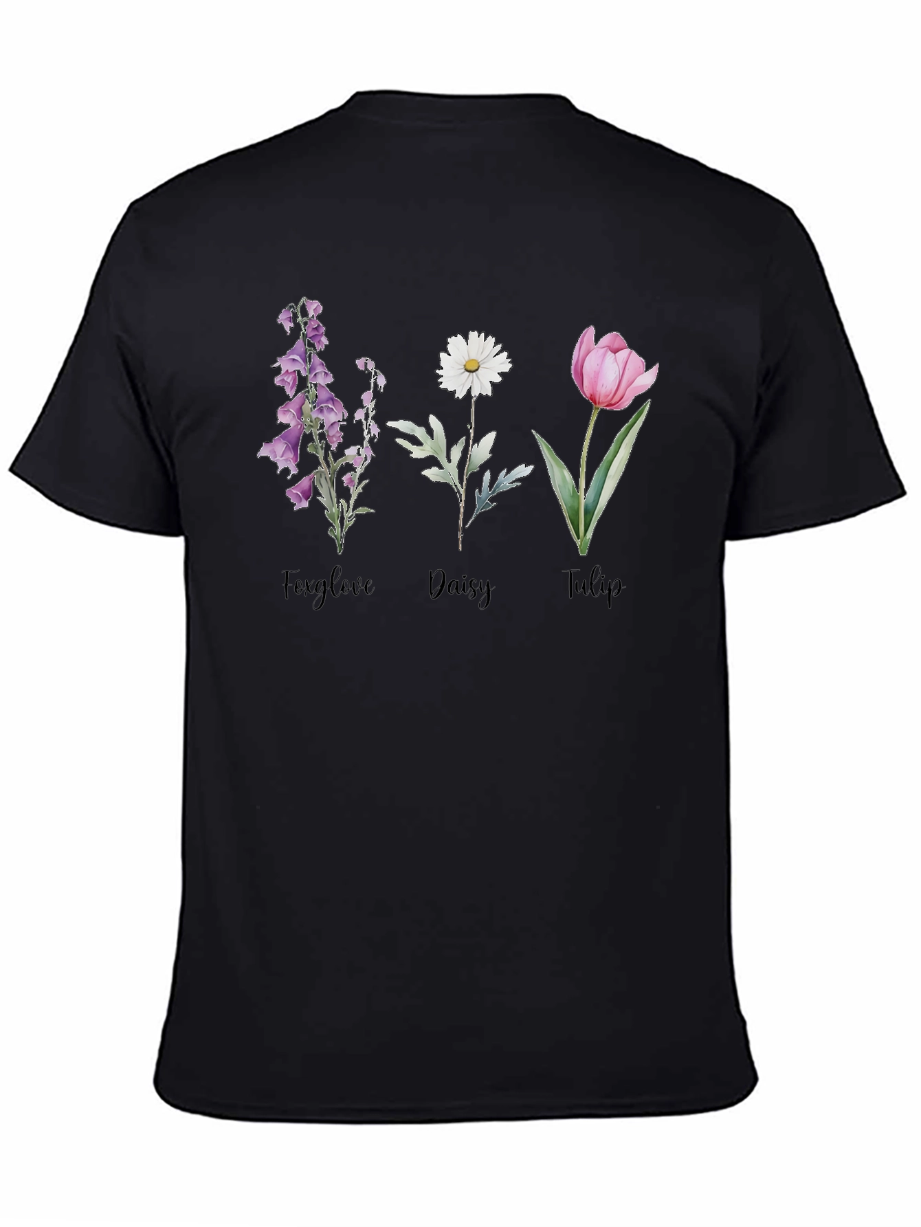 Floral T-Shirt: Foxglove Daisy Tulip Graphic Tee