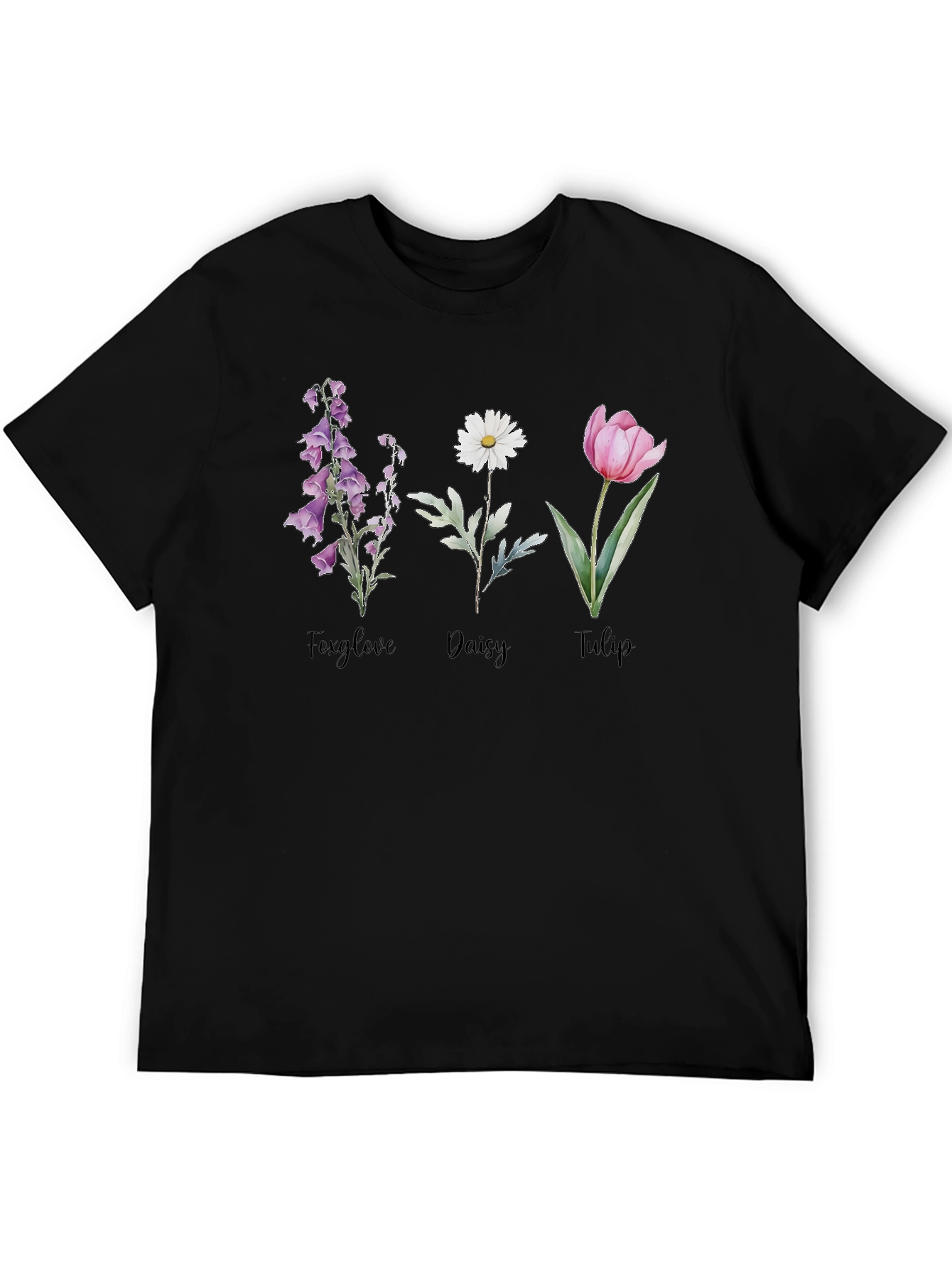 Floral T-Shirt: Foxglove Daisy Tulip Graphic Tee