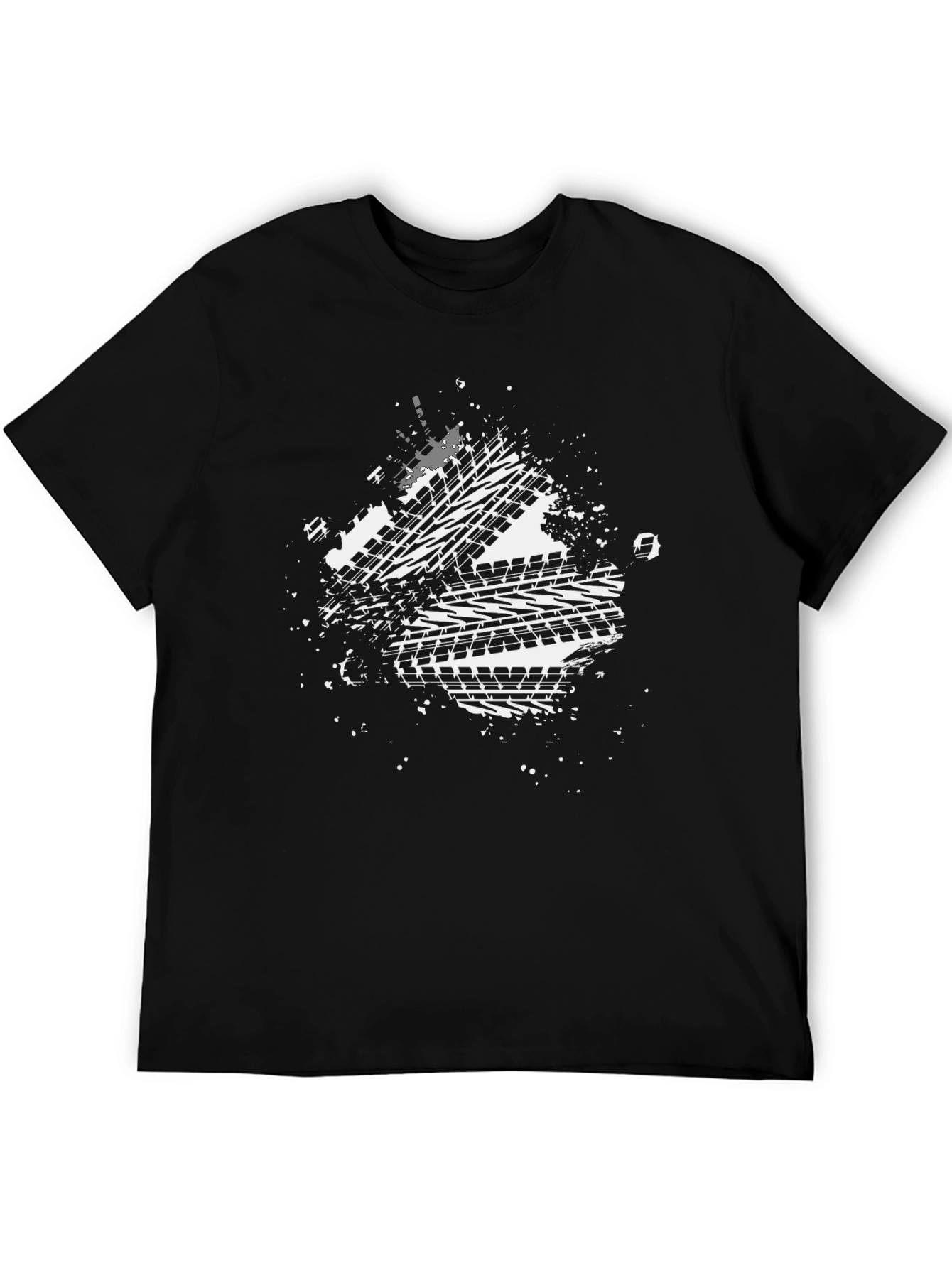 Tire Track Graphic Black T-Shirt