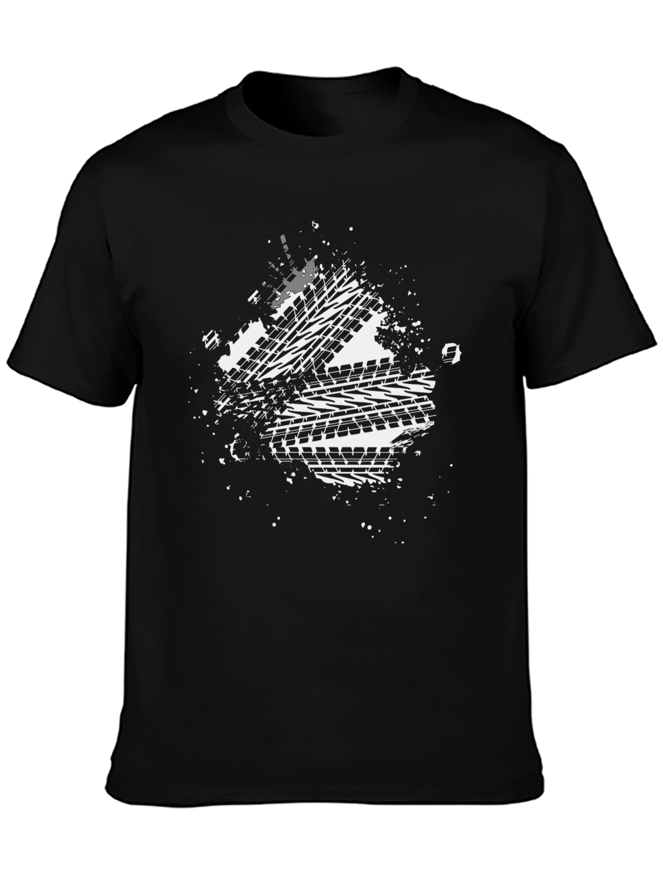 Tire Track Graphic Black T-Shirt