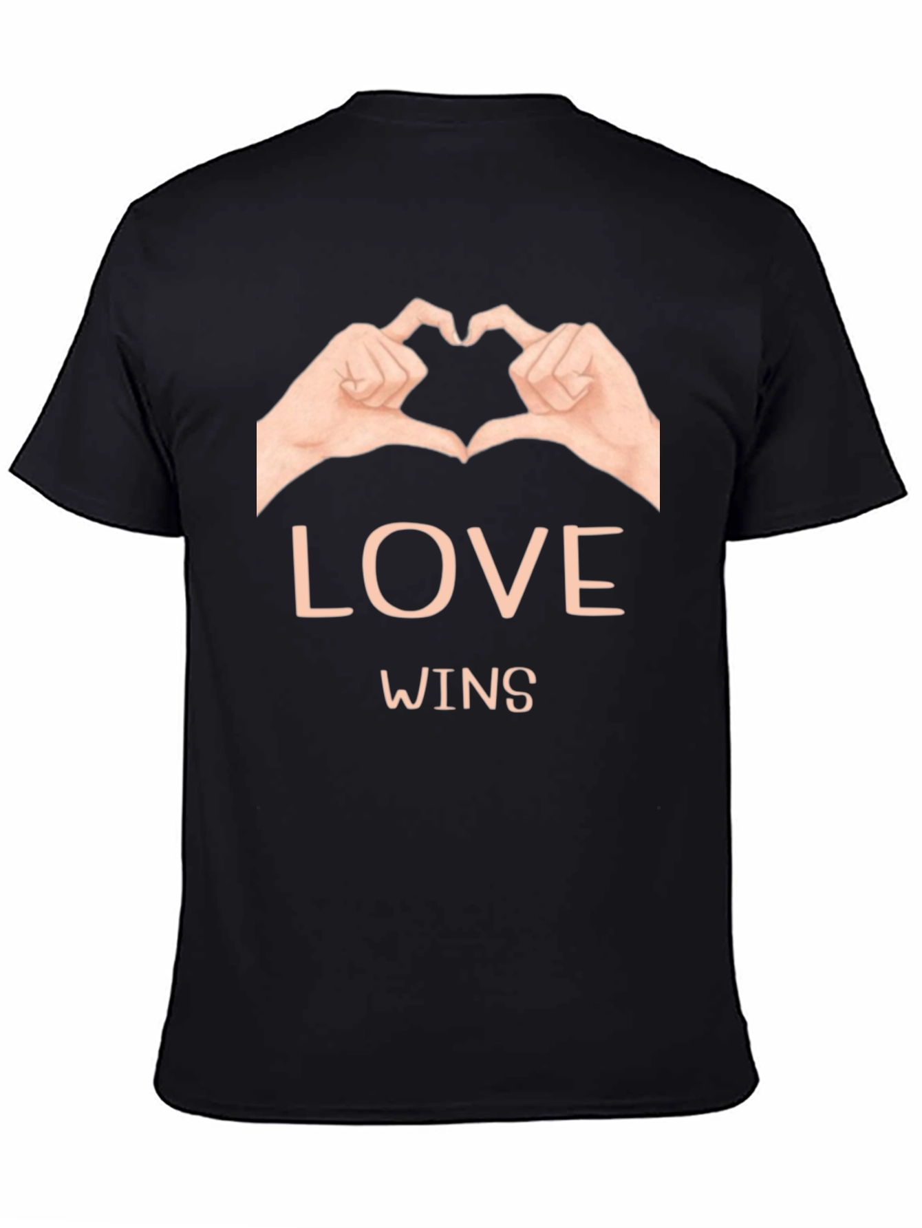 Love Wins Graphic Tee - Black Cotton Casual Shirt