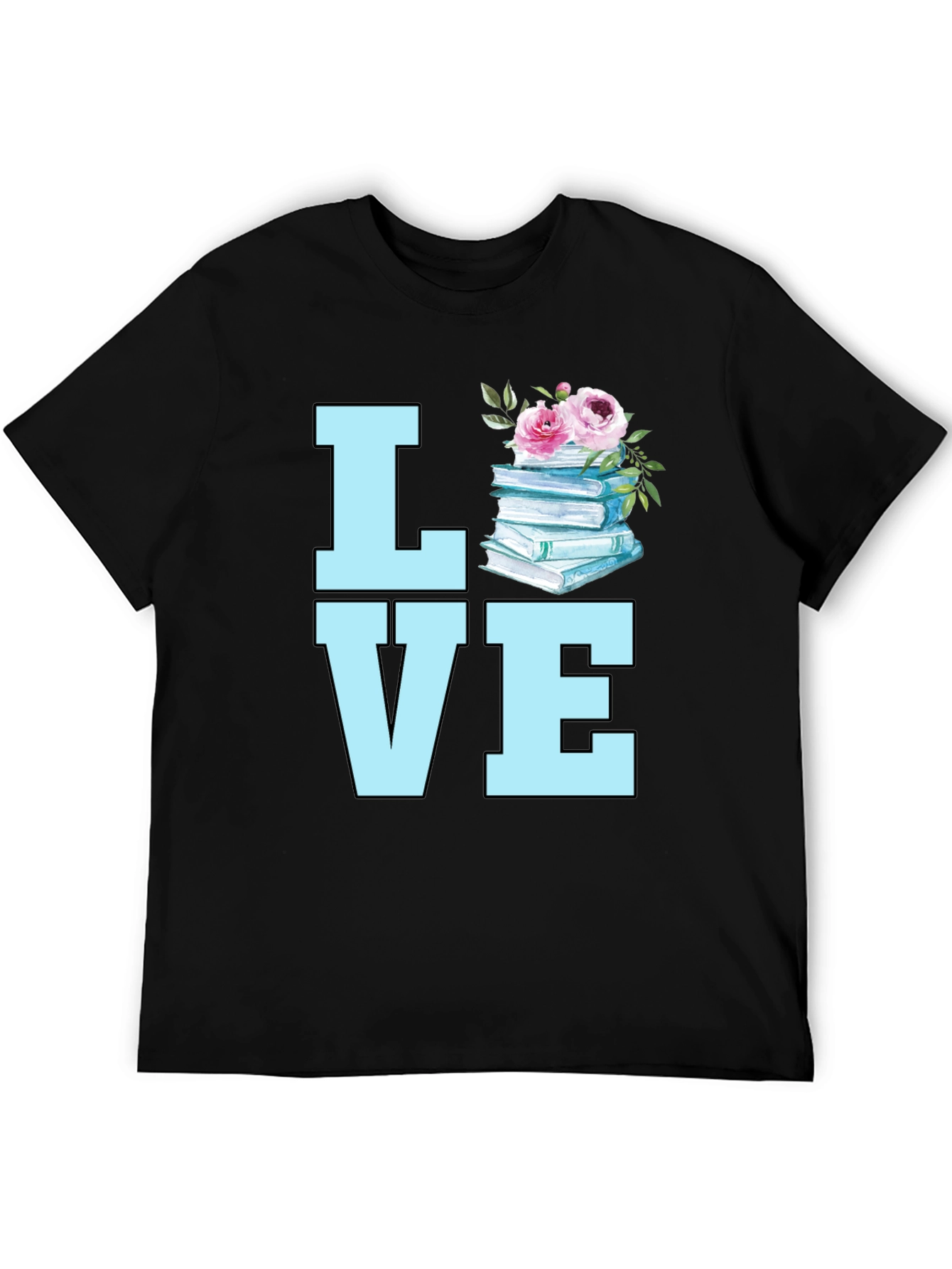 Book Lover T-Shirt - Floral Book Stack Tee