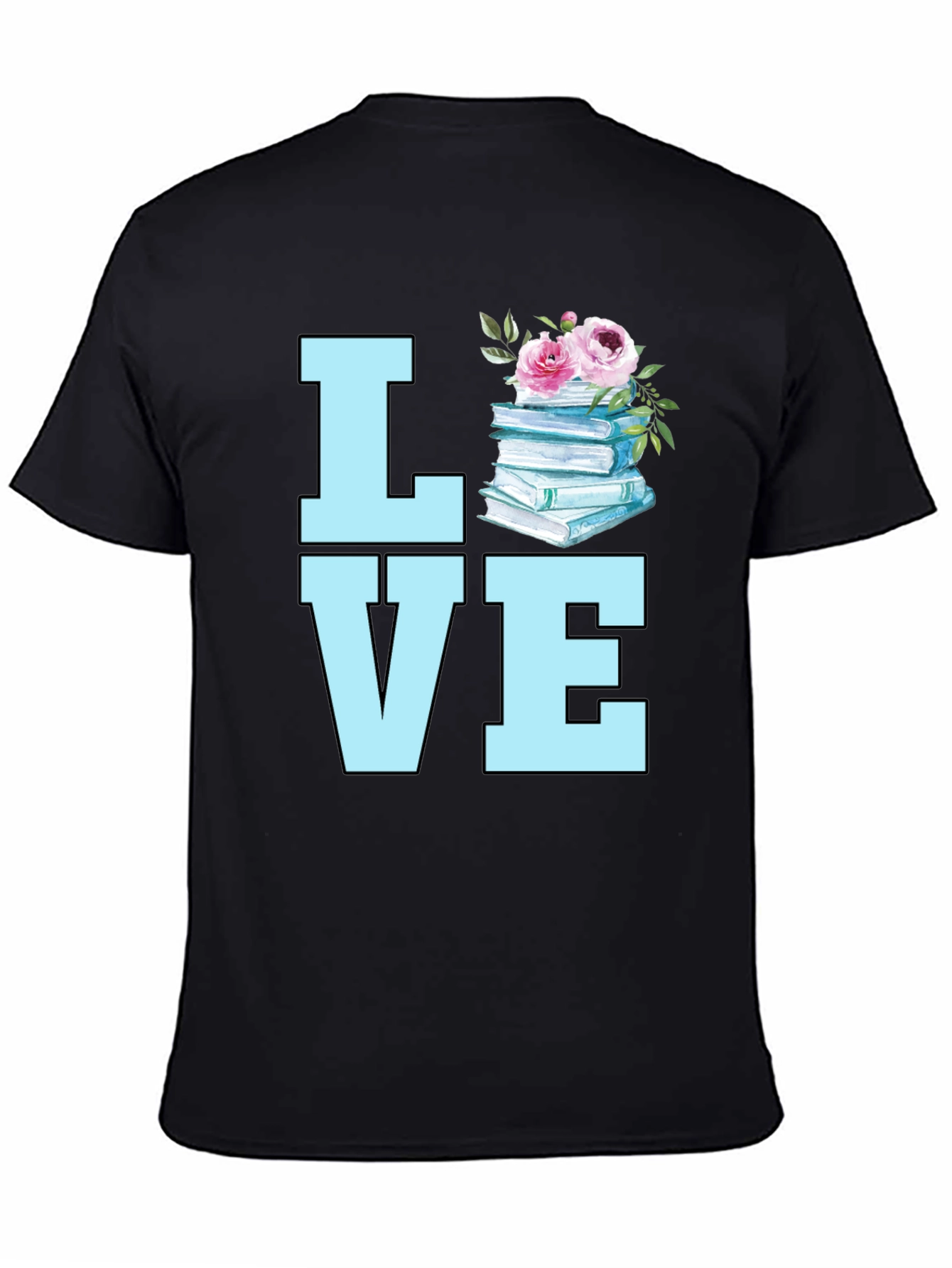Book Lover T-Shirt - Floral Book Stack Tee