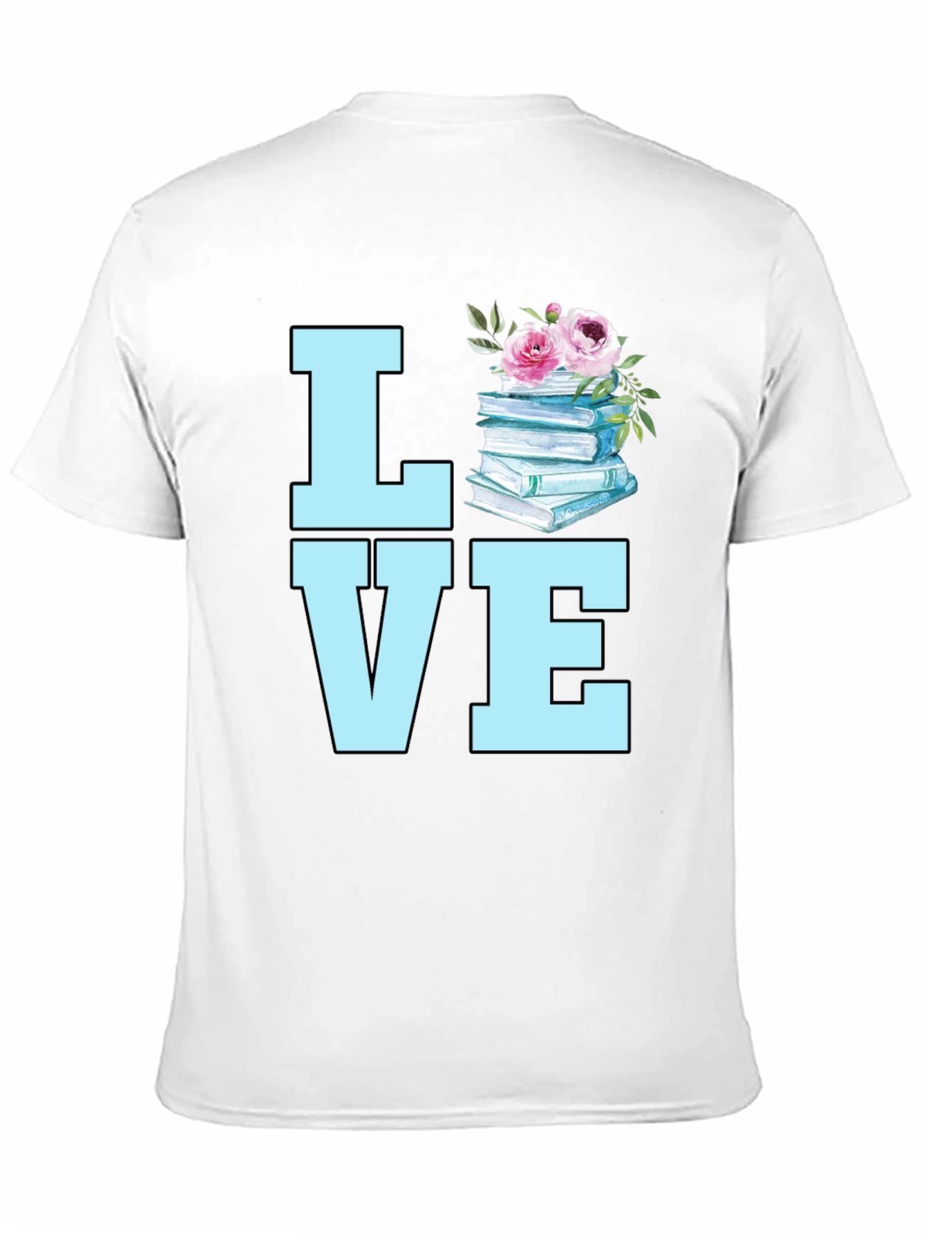 Book Lover T-Shirt - Floral Book Stack Tee