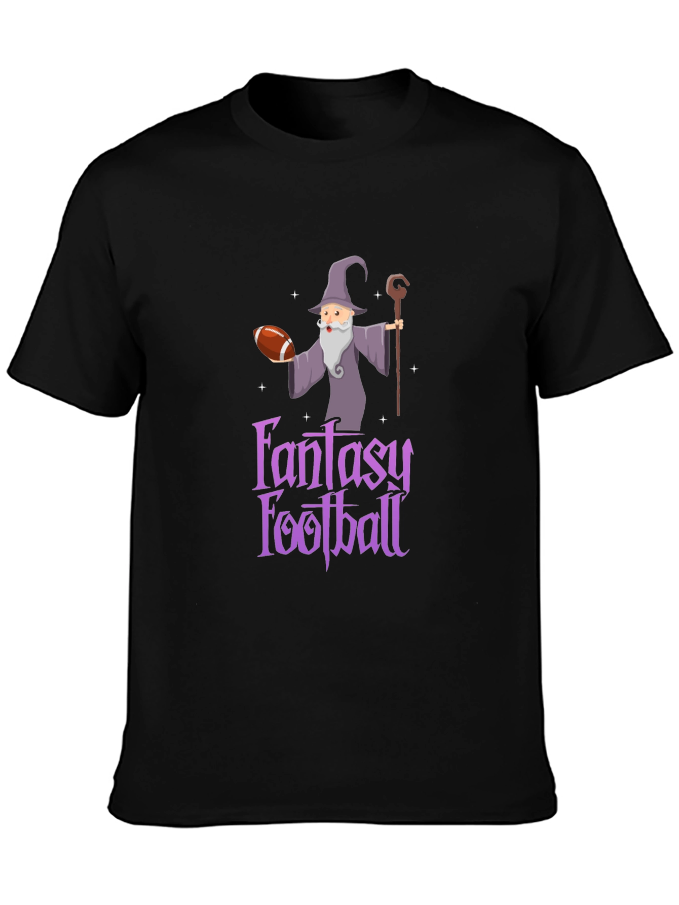 Fantasy Football Wizard Graphic Tee - Black