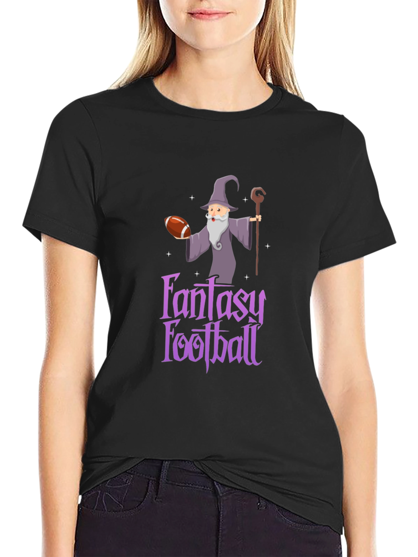 Fantasy Football Wizard Graphic Tee - Black