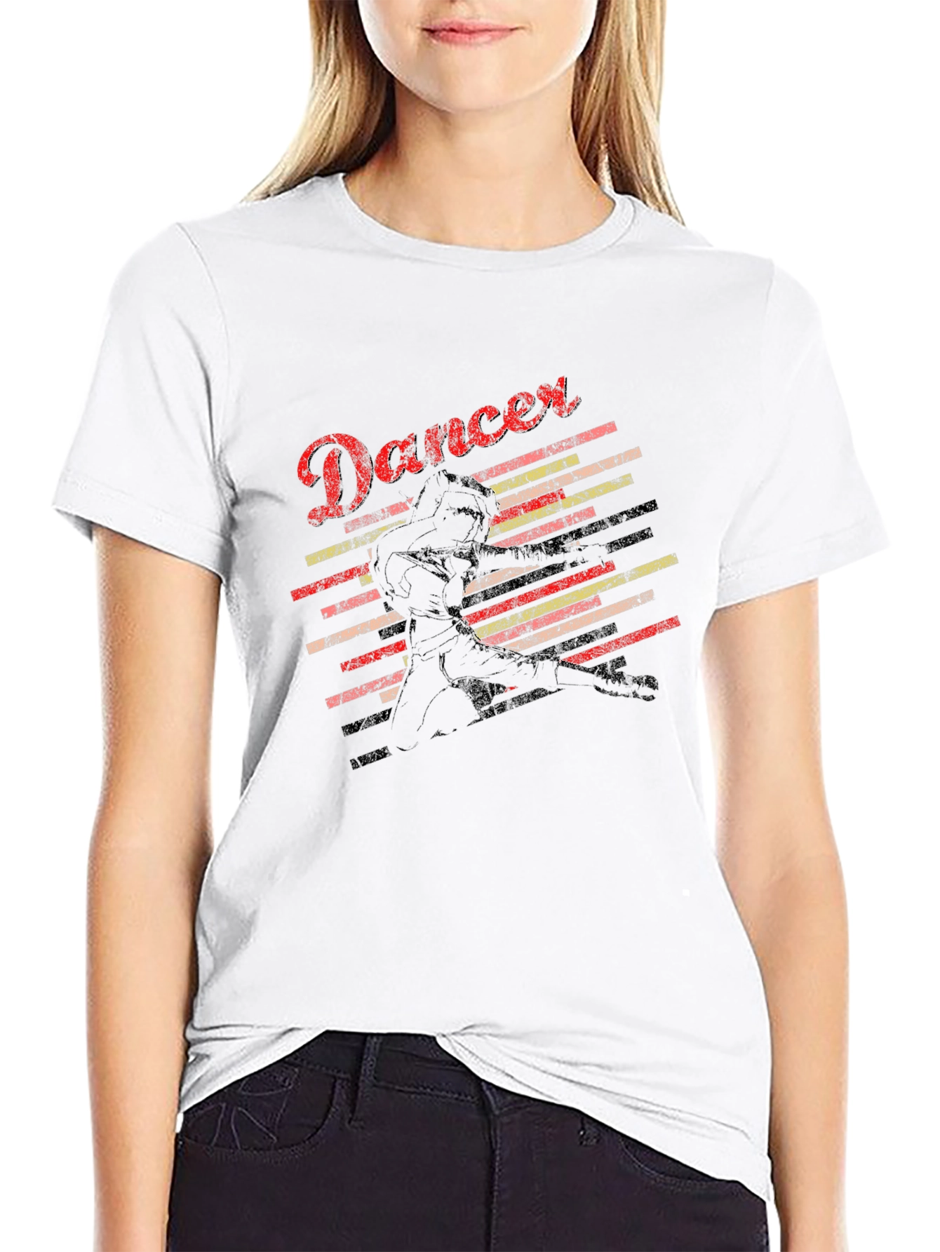 Retro Dancer Graphic Tee - Black