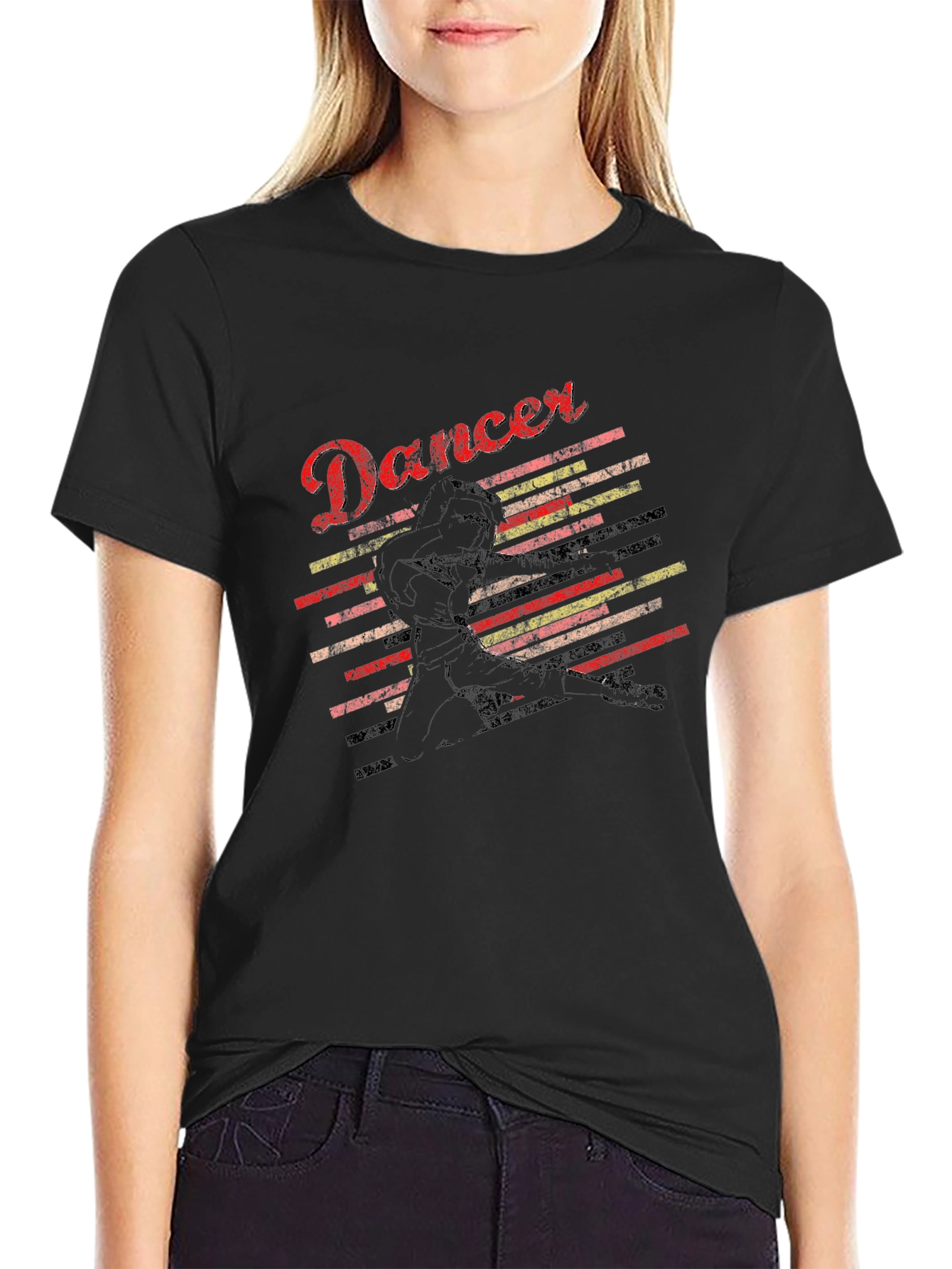 Retro Dancer Graphic Tee - Black
