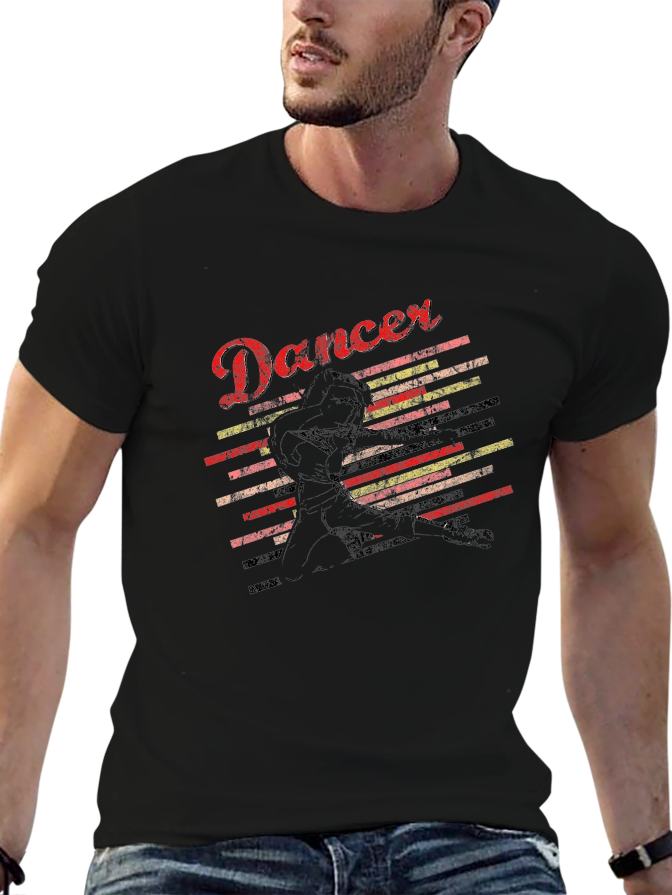 Retro Dancer Graphic Tee - Black