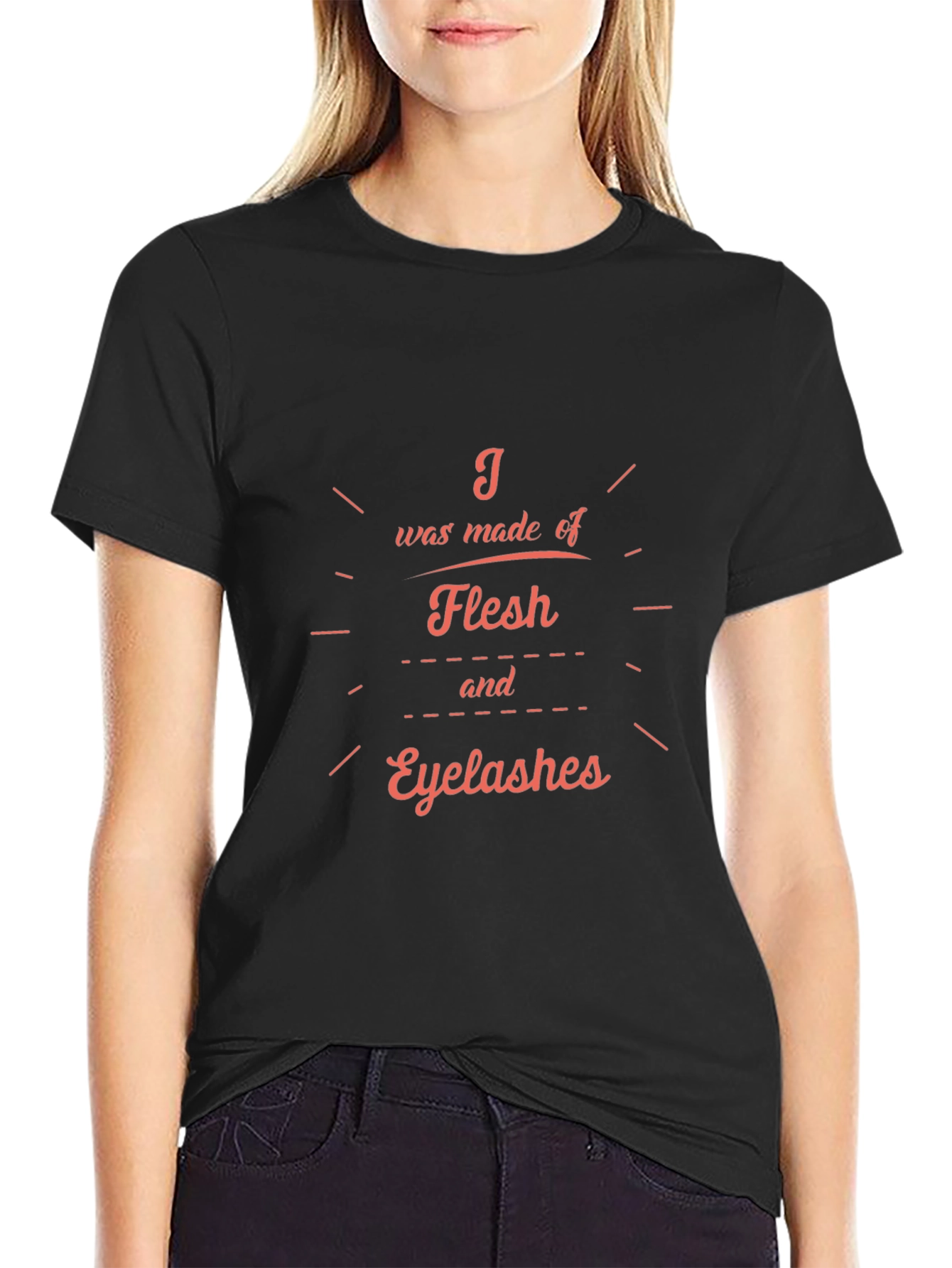 Flesh & Eyelashes Graphic Black T-Shirt