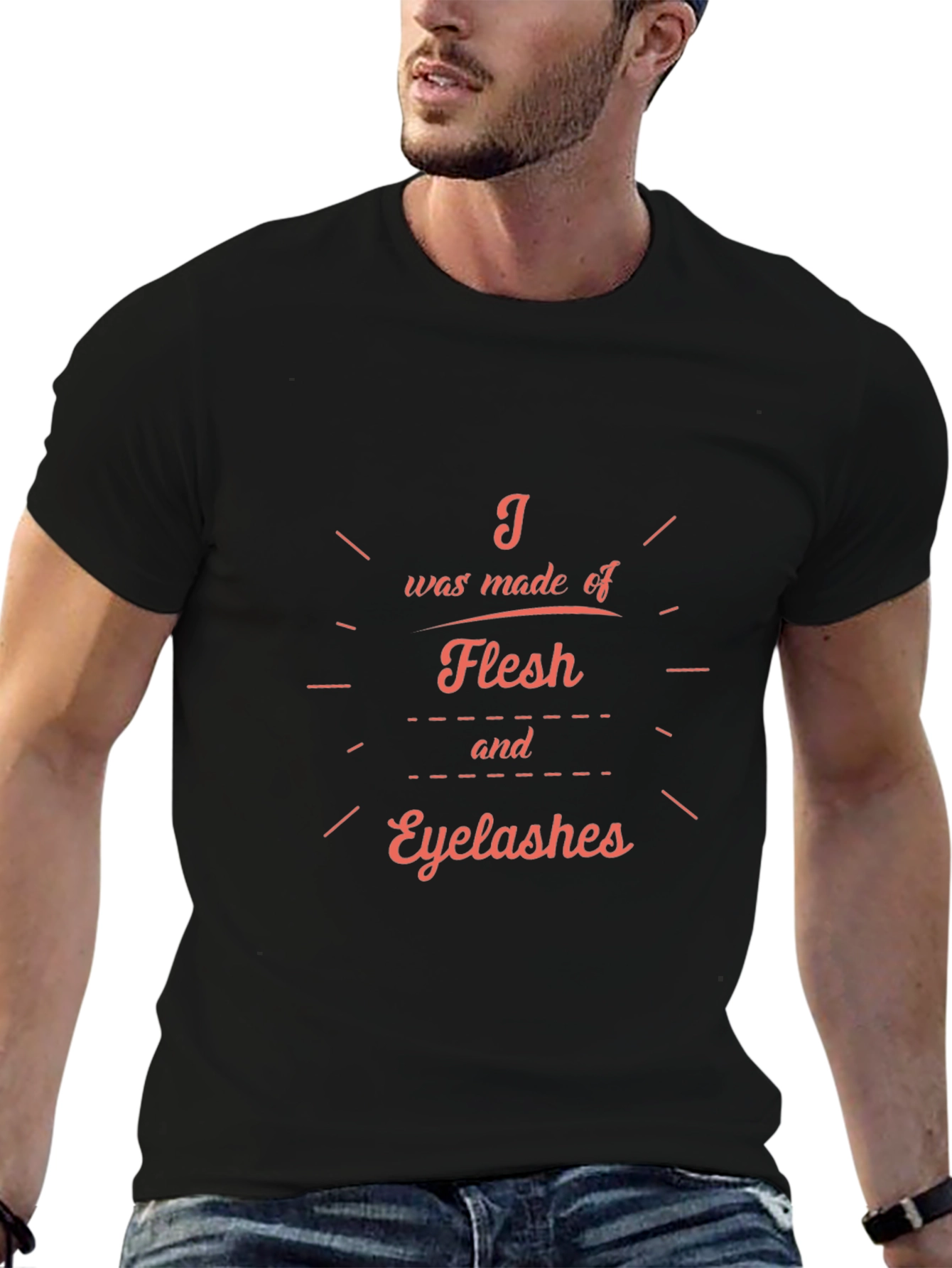 Flesh & Eyelashes Graphic Black T-Shirt