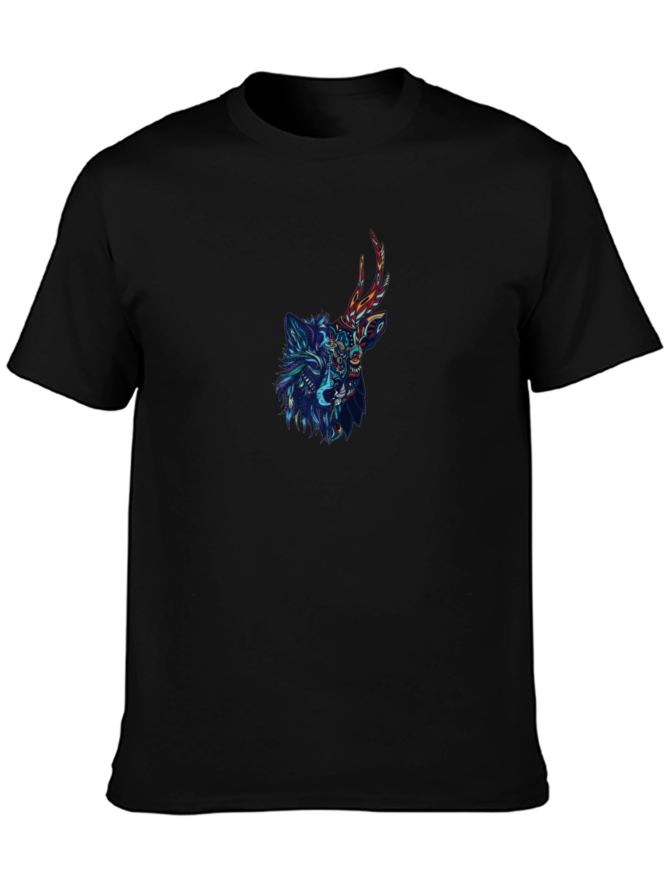 Wolf Deer Fusion Graphic Tee - Unique Design