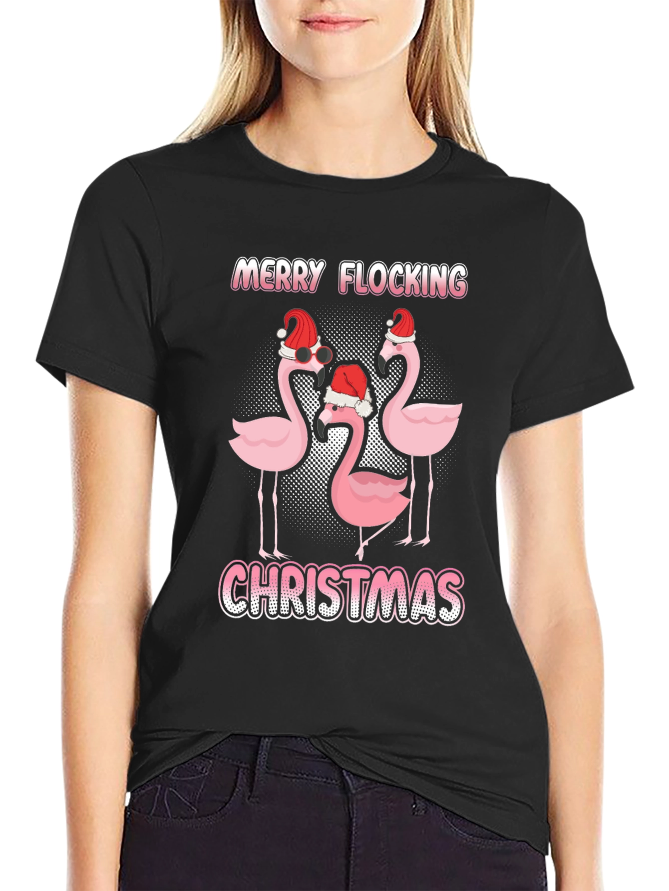 Merry Flocking Christmas Graphic Tee