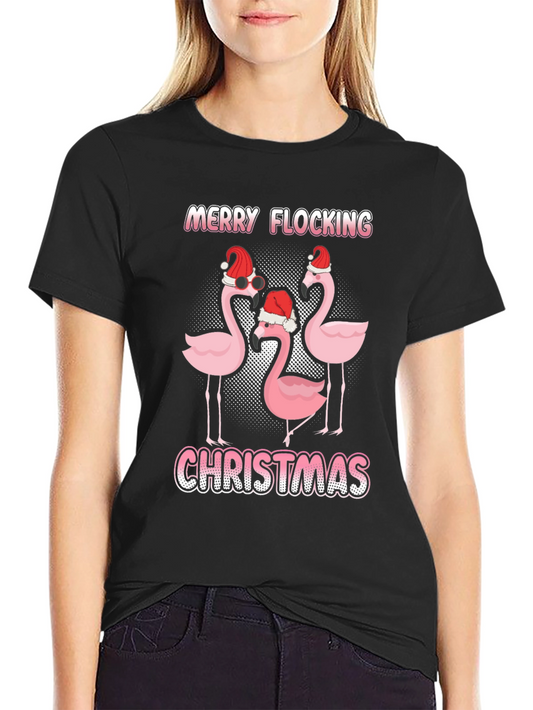 Merry Flocking Christmas Graphic Tee