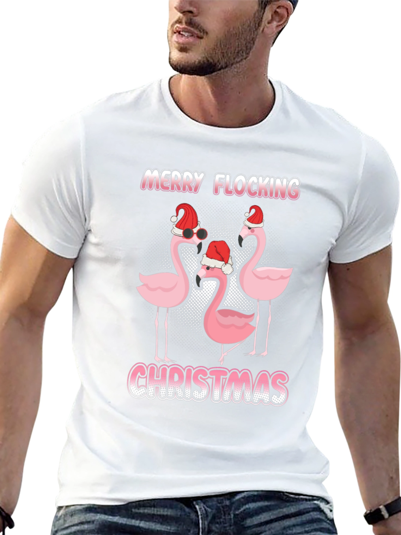 Merry Flocking Christmas Graphic Tee