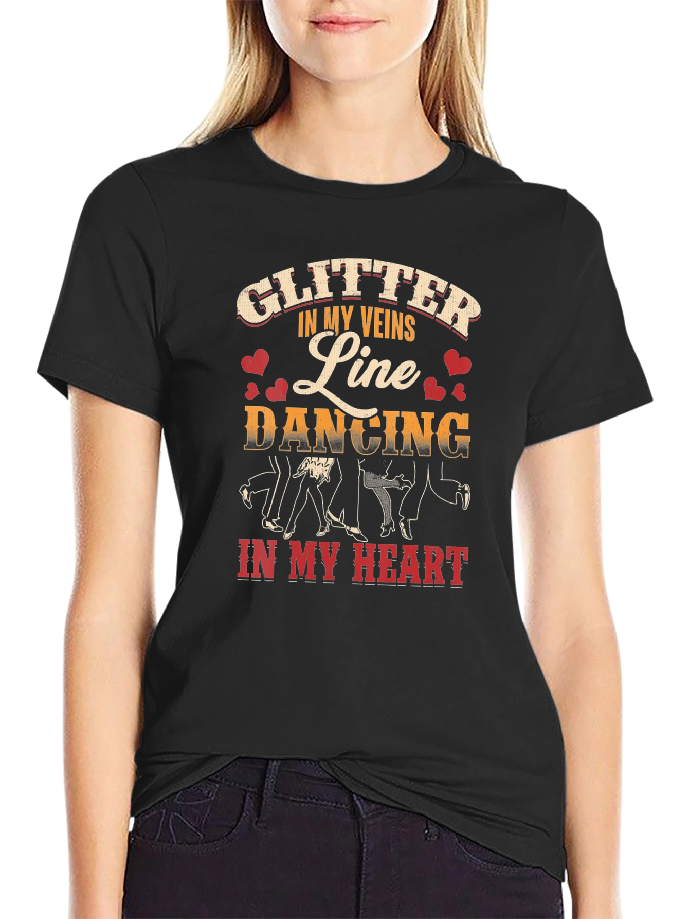 Line Dancing Glitter T-Shirt