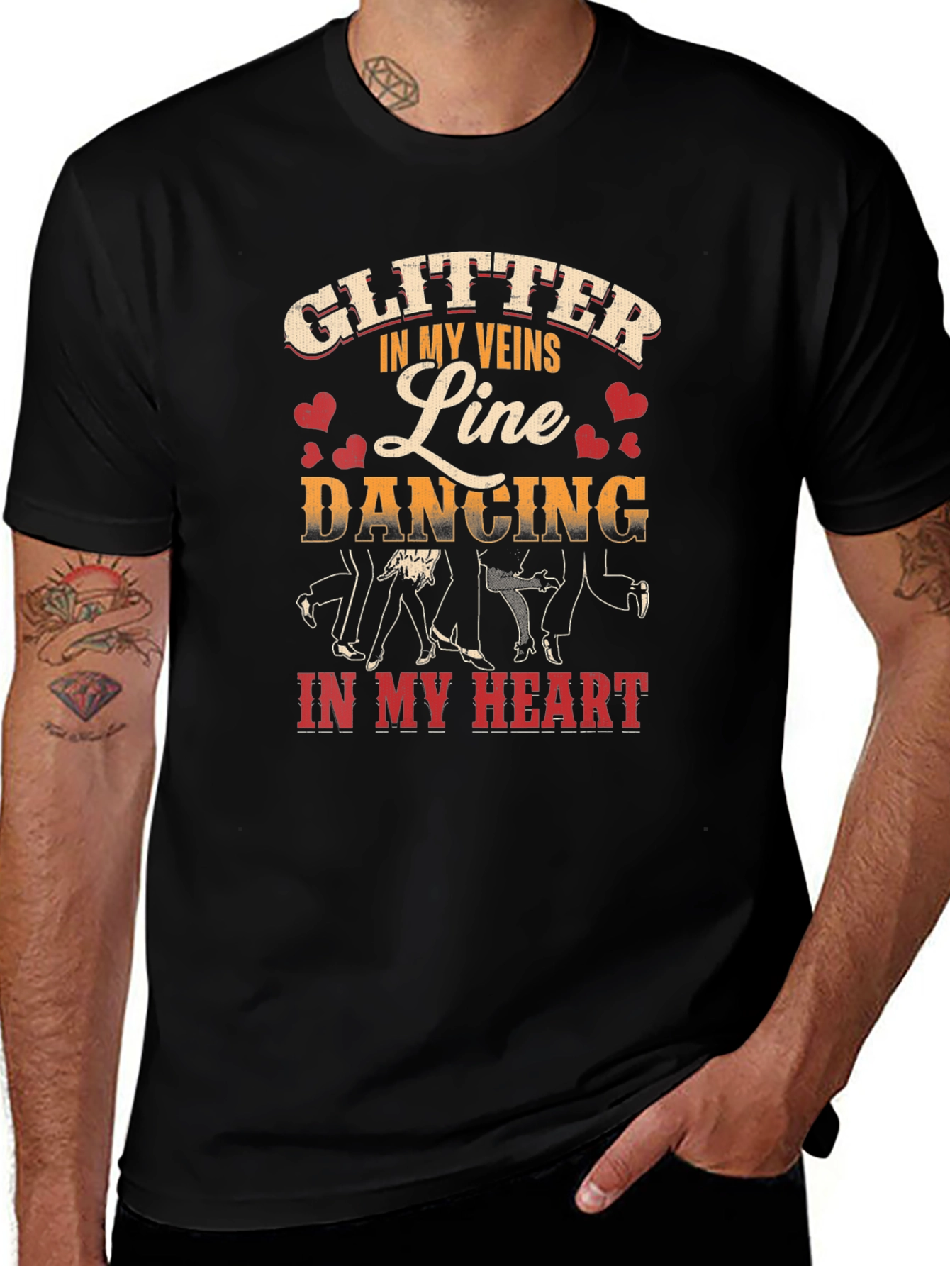 Line Dancing Glitter T-Shirt