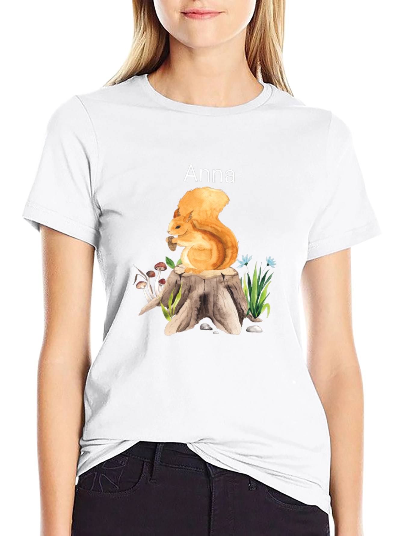 Squirrel on Stump Graphic Tee - Anna
