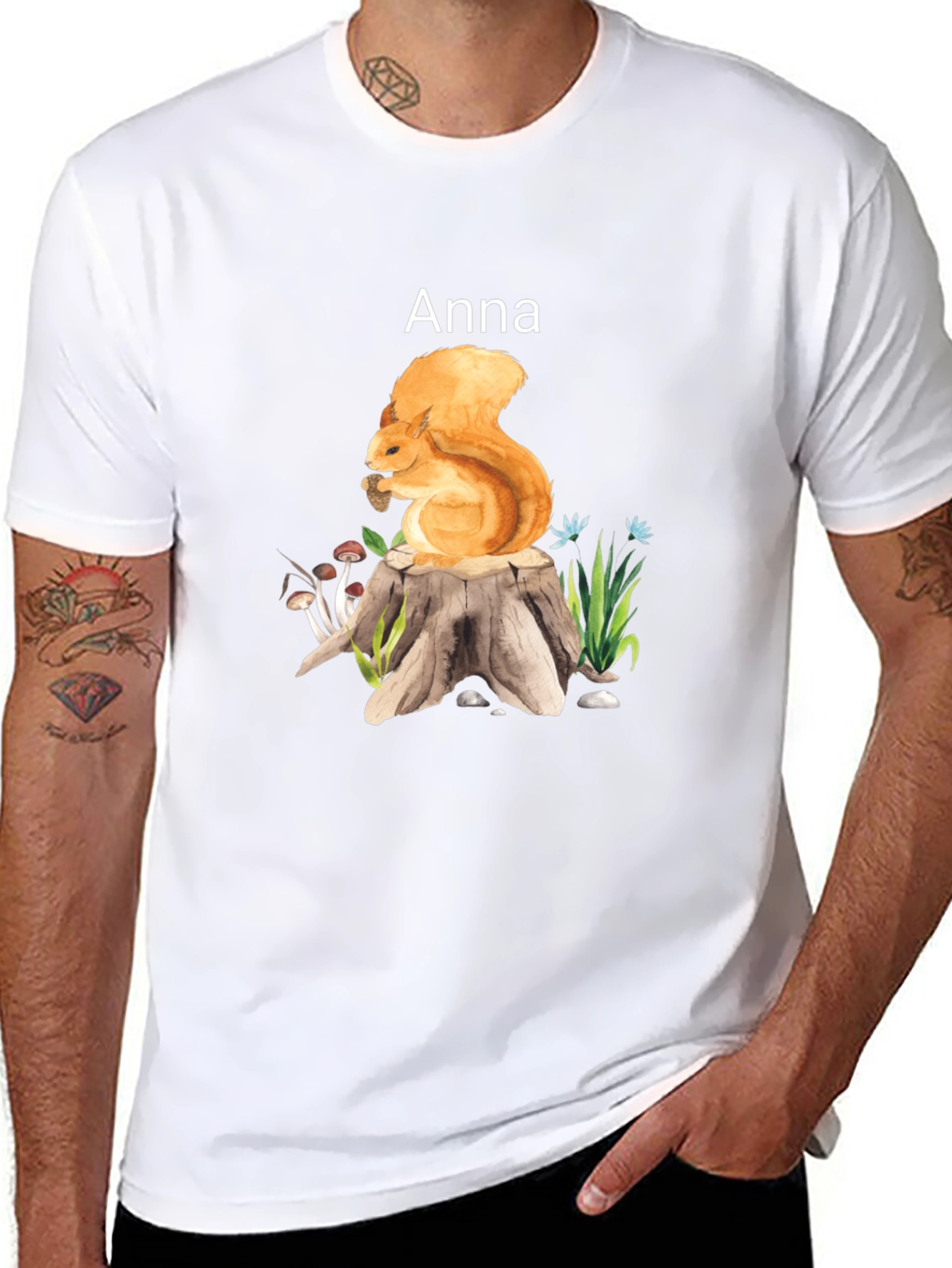 Squirrel on Stump Graphic Tee - Anna