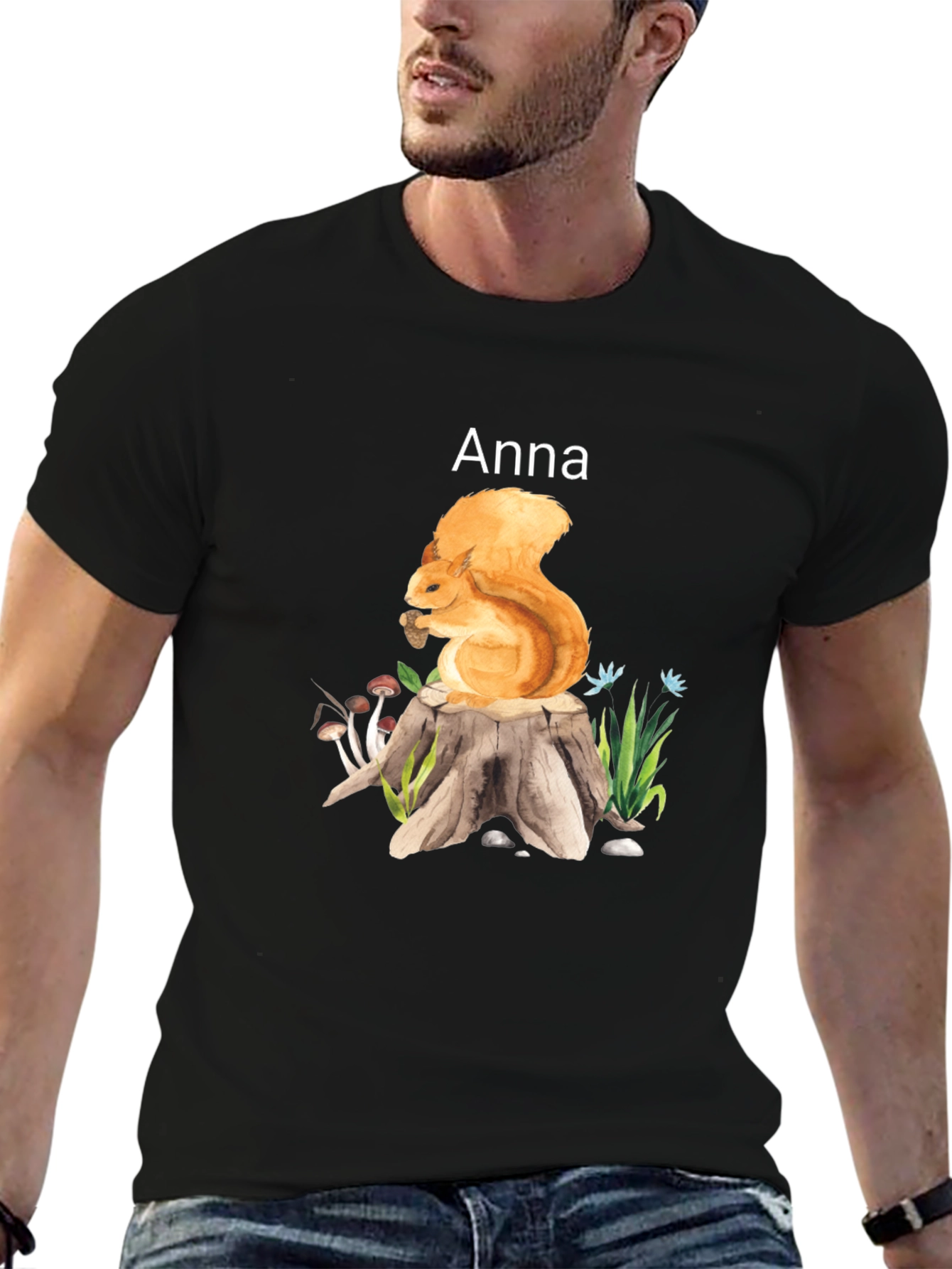 Squirrel on Stump Graphic Tee - Anna